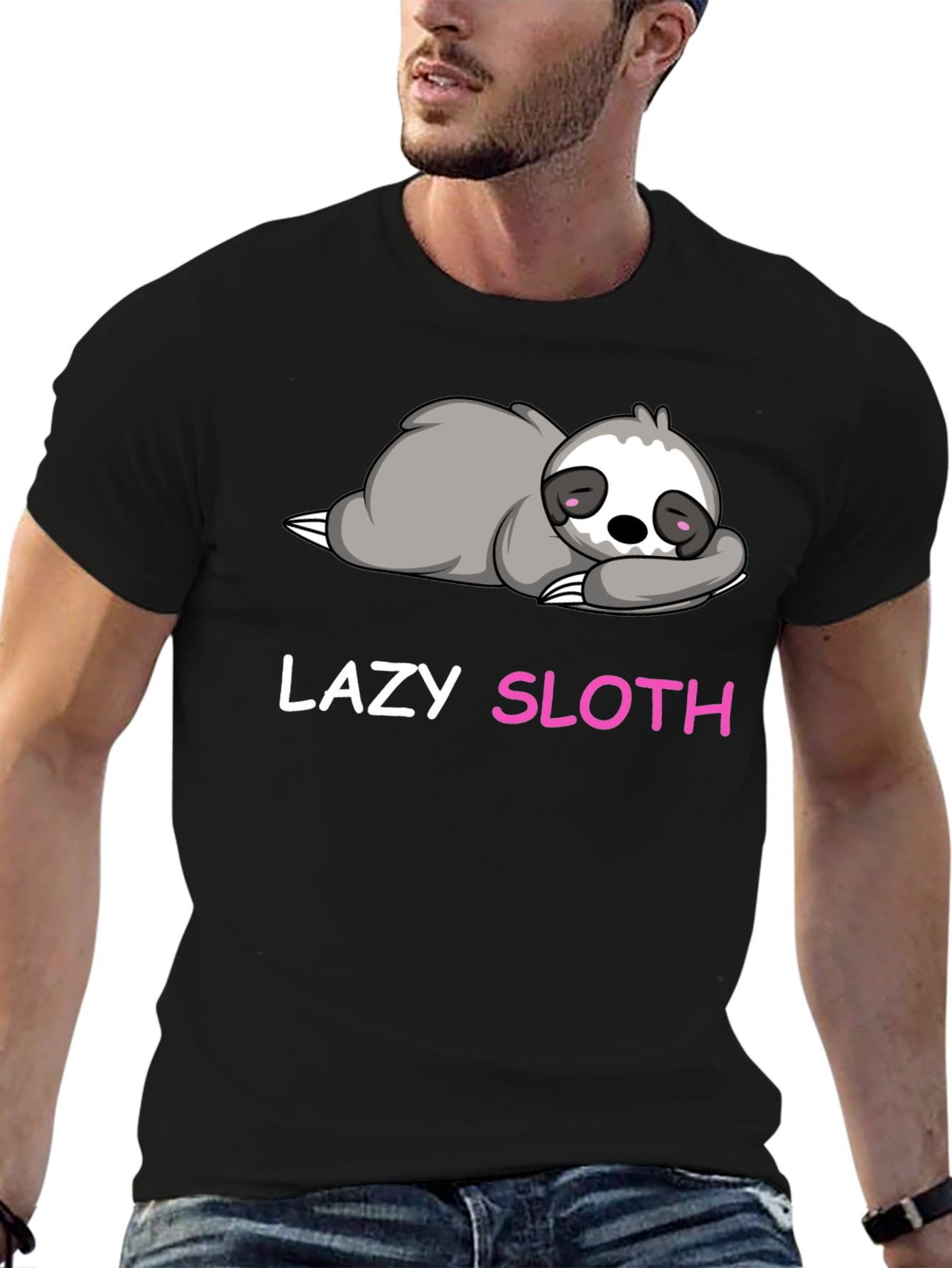 Lazy Sloth Graphic T-Shirt
