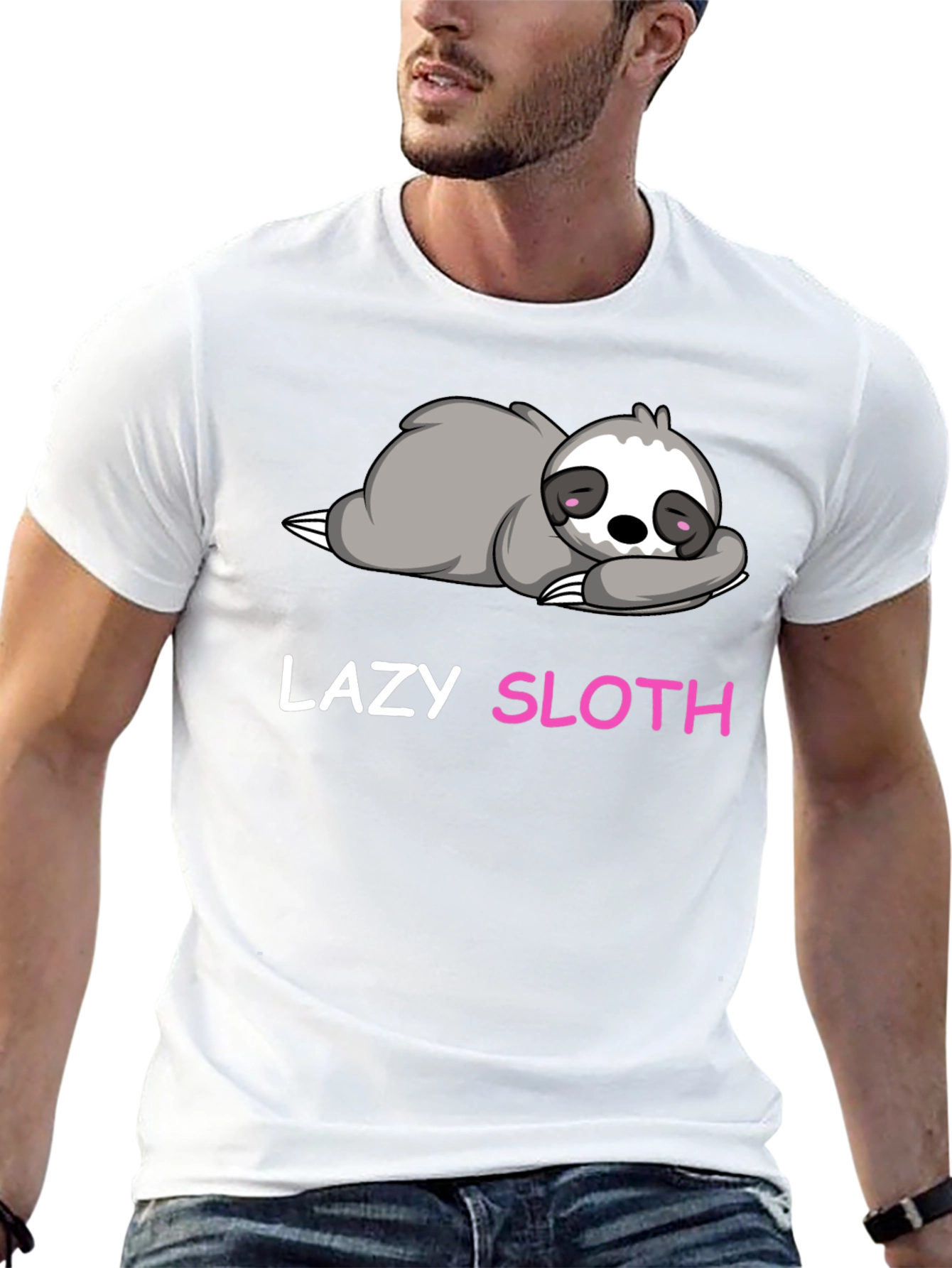 Lazy Sloth Graphic T-Shirt