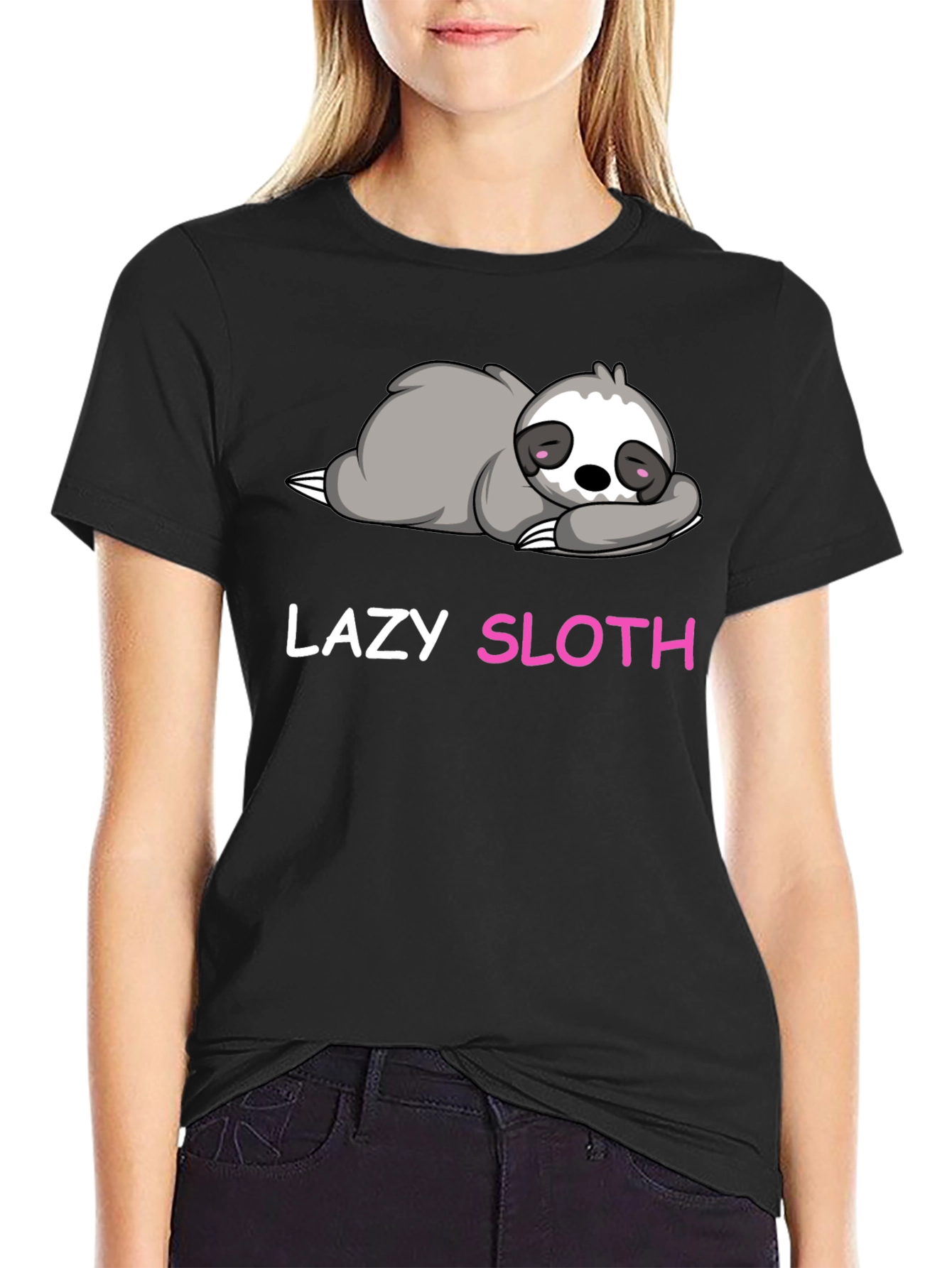 Lazy Sloth Graphic T-Shirt
