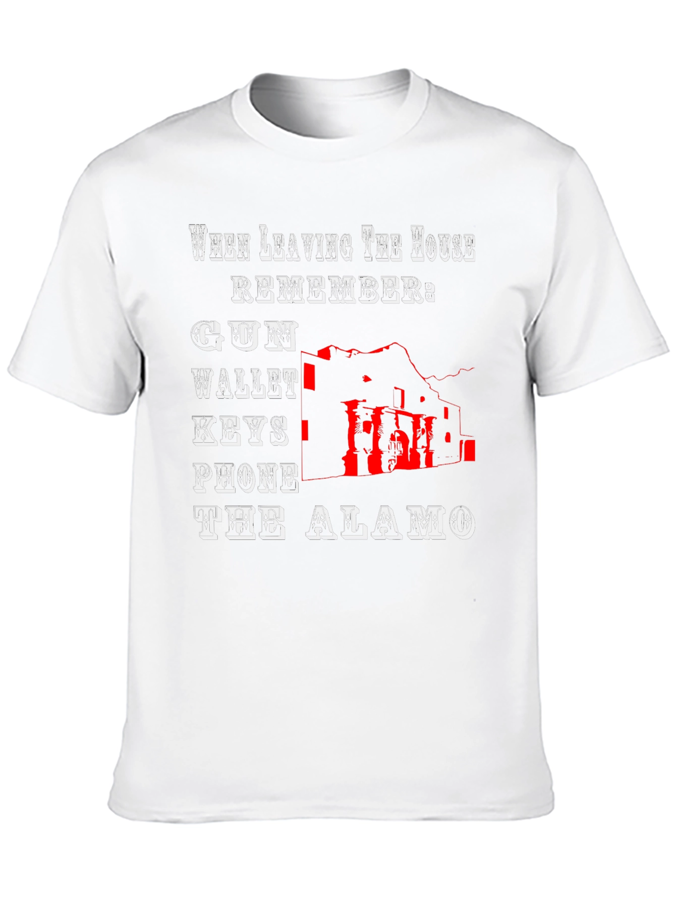 The Alamo T-Shirt - Gun Wallet Keys Phone