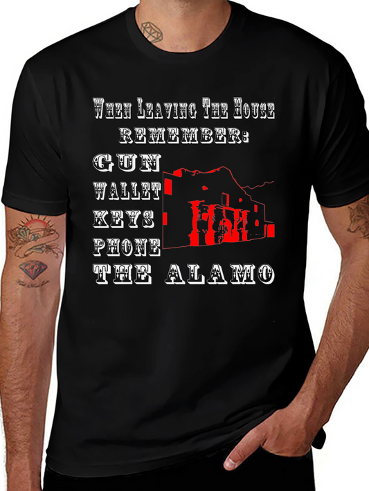 The Alamo T-Shirt - Gun Wallet Keys Phone