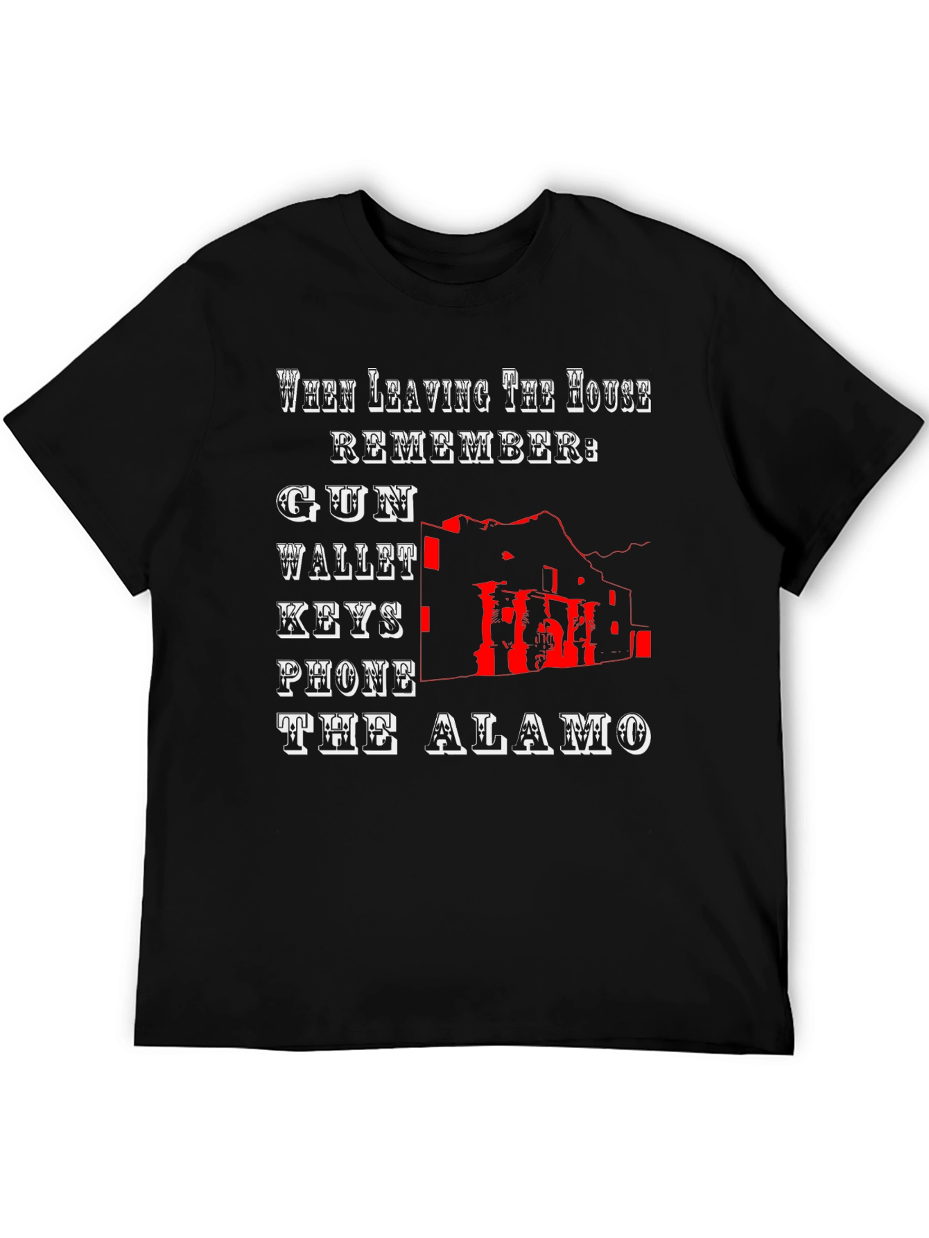 The Alamo T-Shirt - Gun Wallet Keys Phone