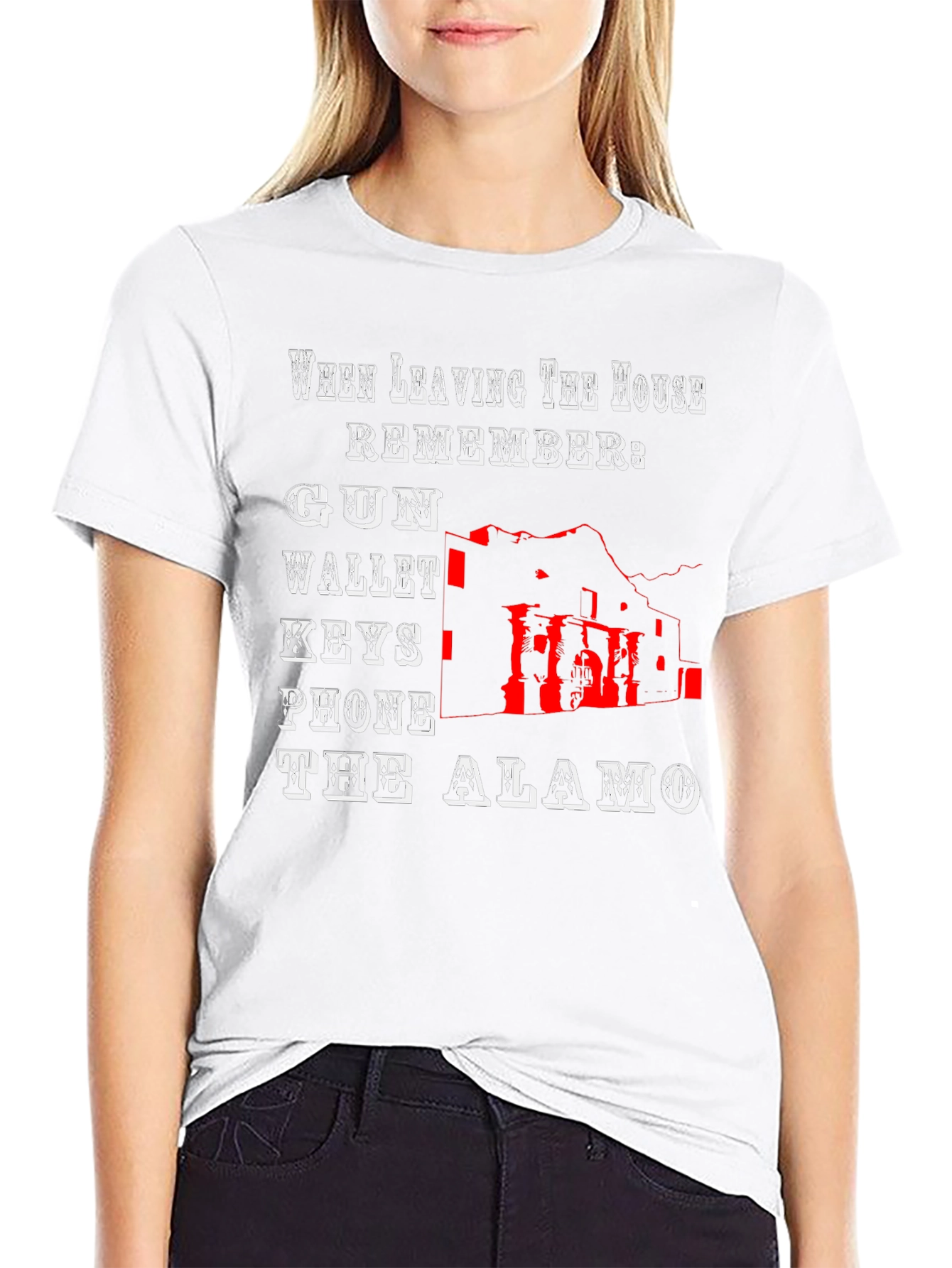 The Alamo T-Shirt - Gun Wallet Keys Phone