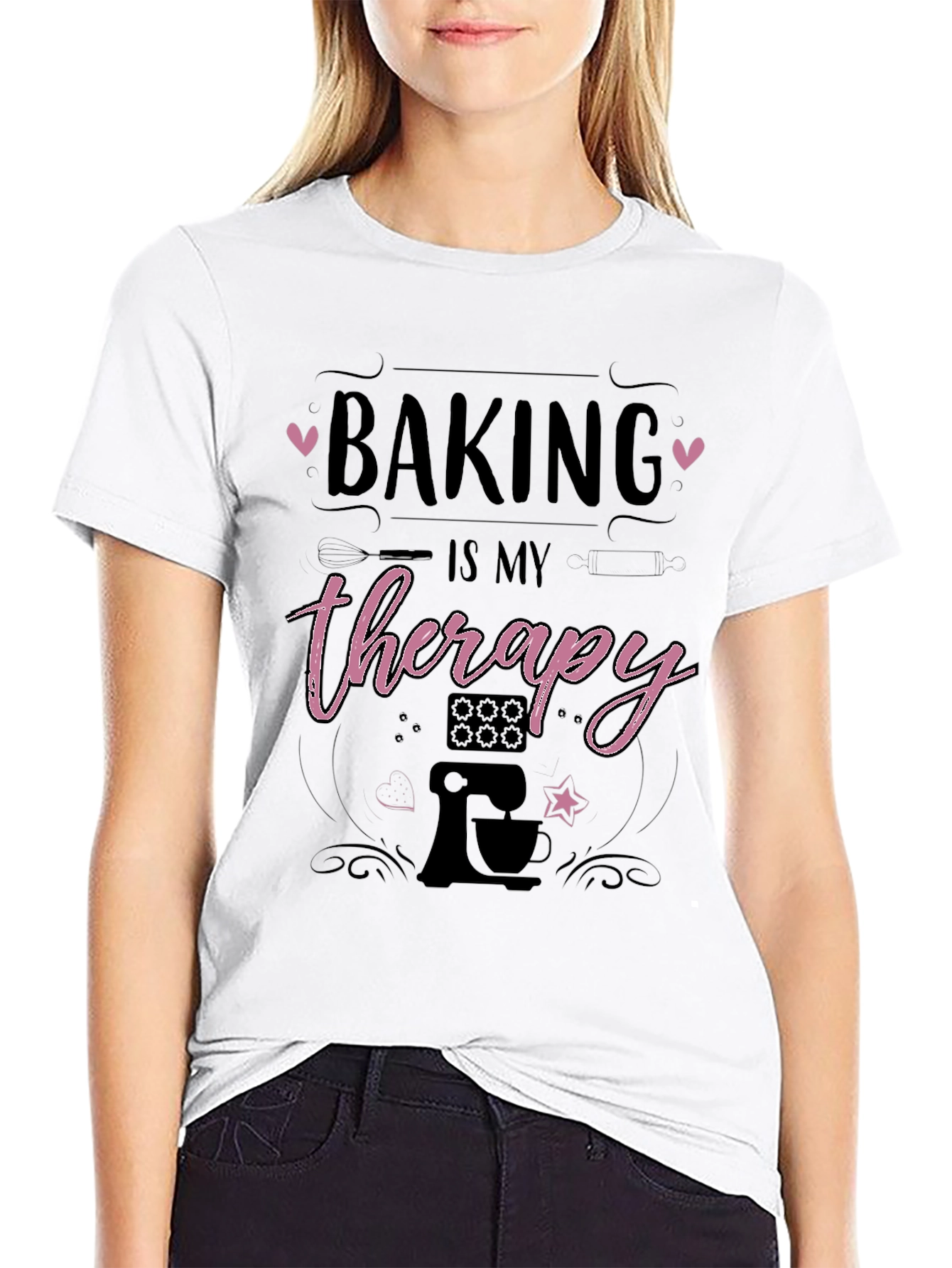 Baking is My Therapy T-Shirt Novelty Tee