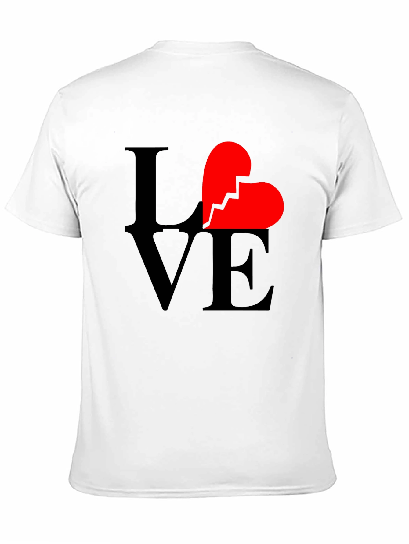 Broken Heart Love Graphic T-Shirt - Unisex Black Tee