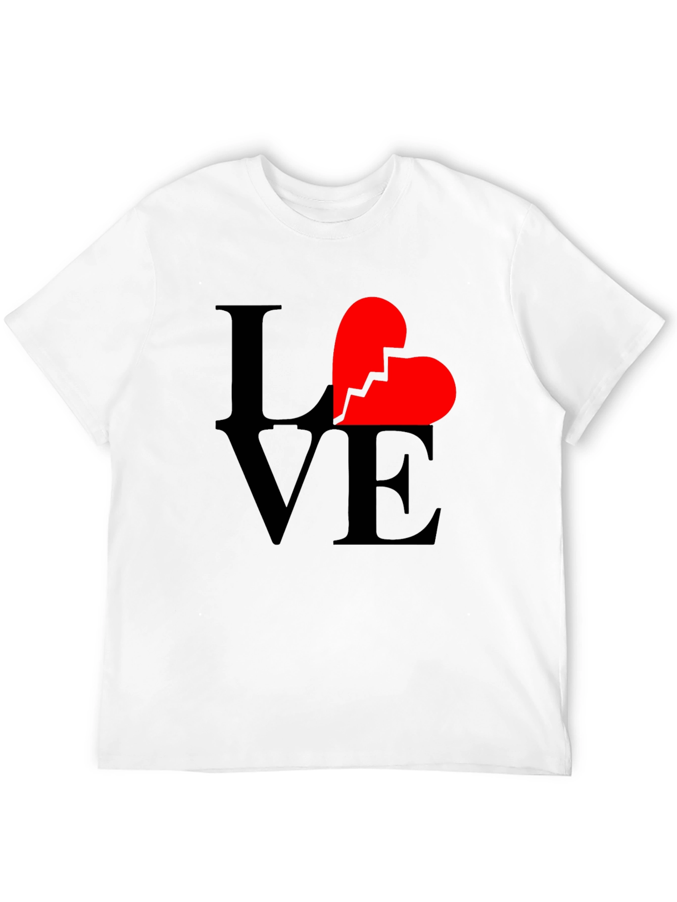 Broken Heart Love Graphic T-Shirt - Unisex Black Tee
