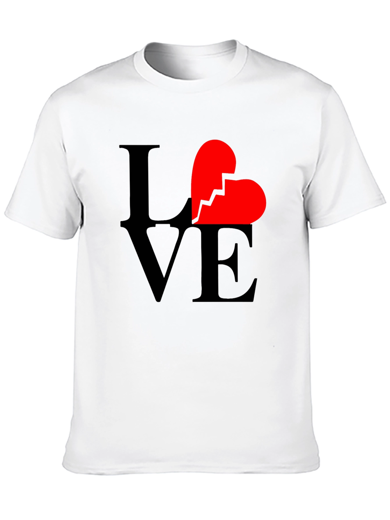 Broken Heart Love Graphic T-Shirt - Unisex Black Tee