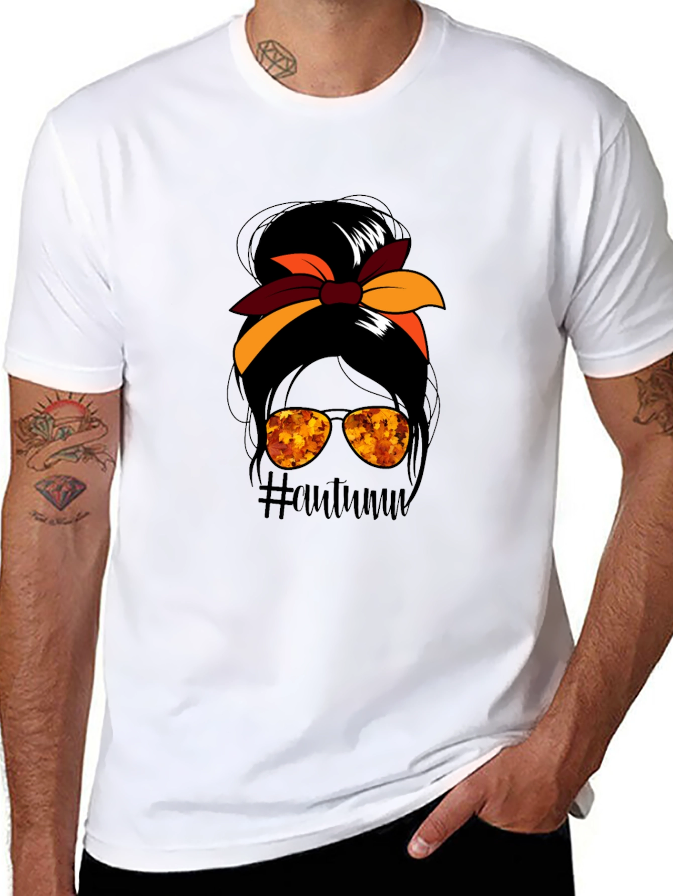 Autumn Messy Bun T-Shirt