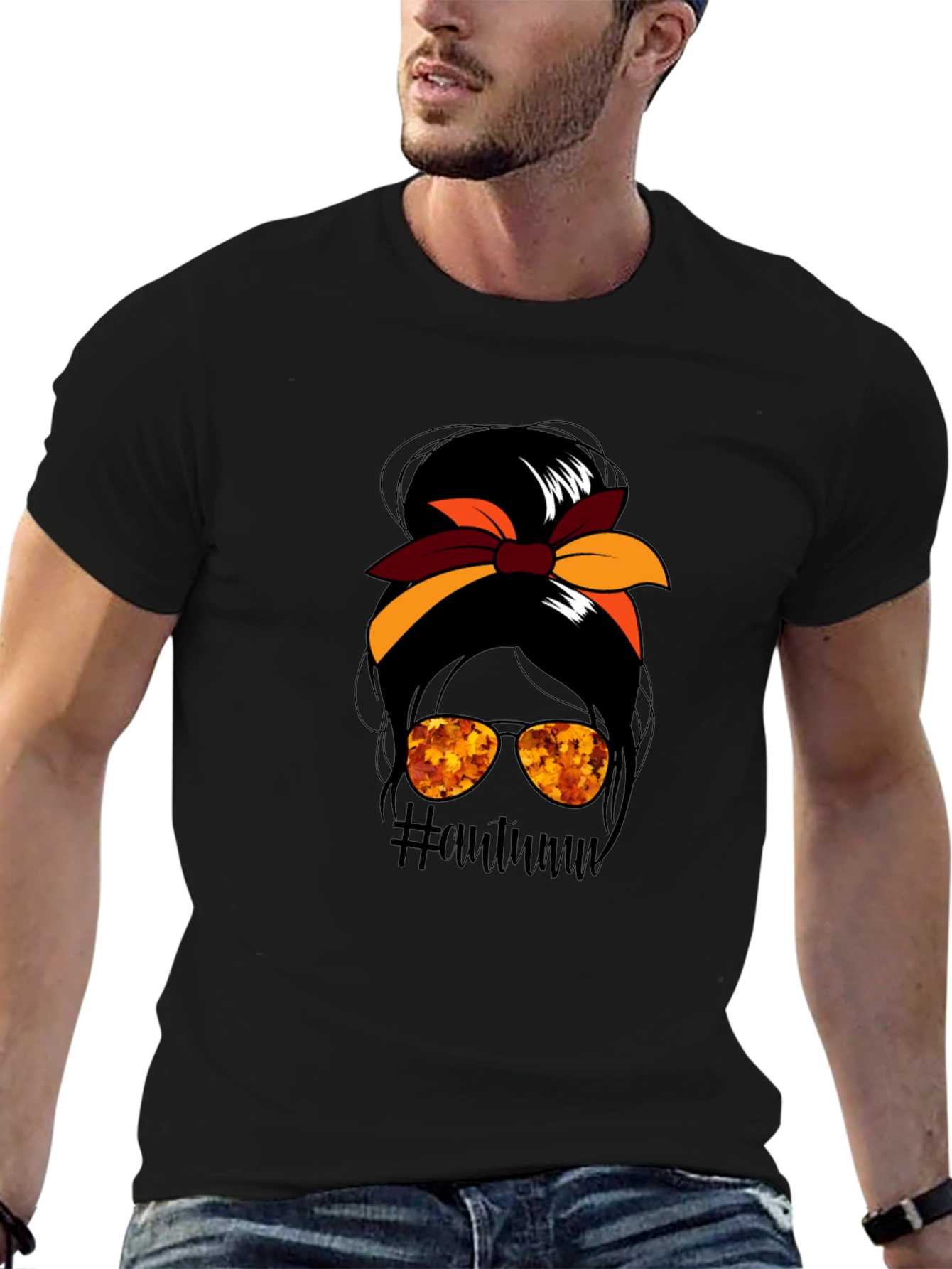 Autumn Messy Bun T-Shirt