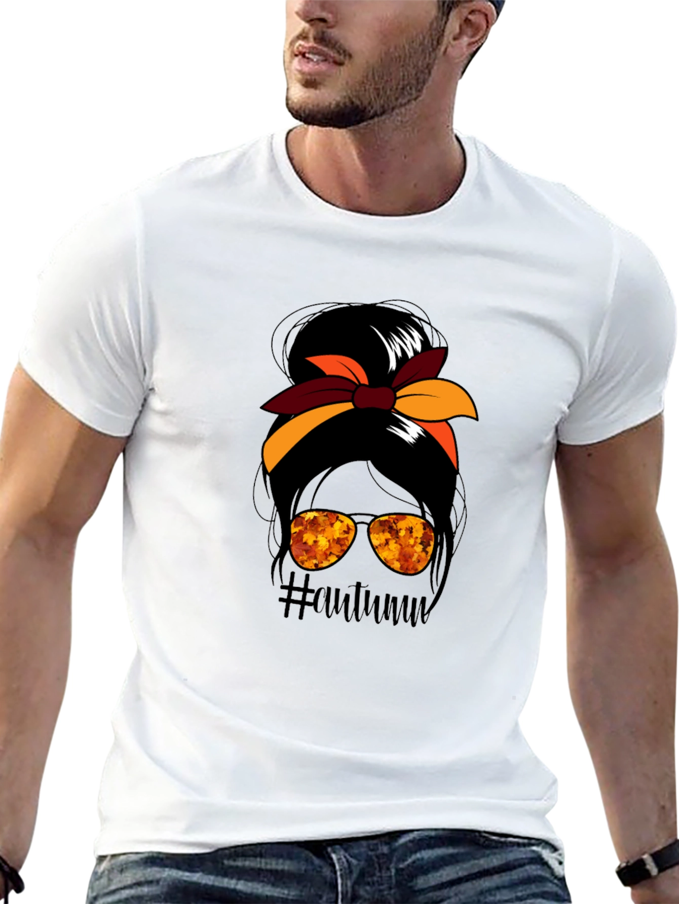 Autumn Messy Bun T-Shirt