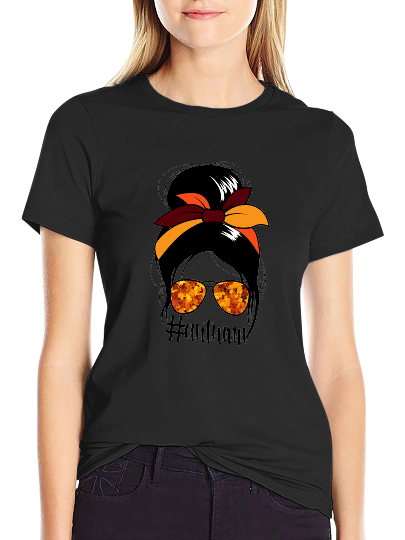 Autumn Messy Bun T-Shirt