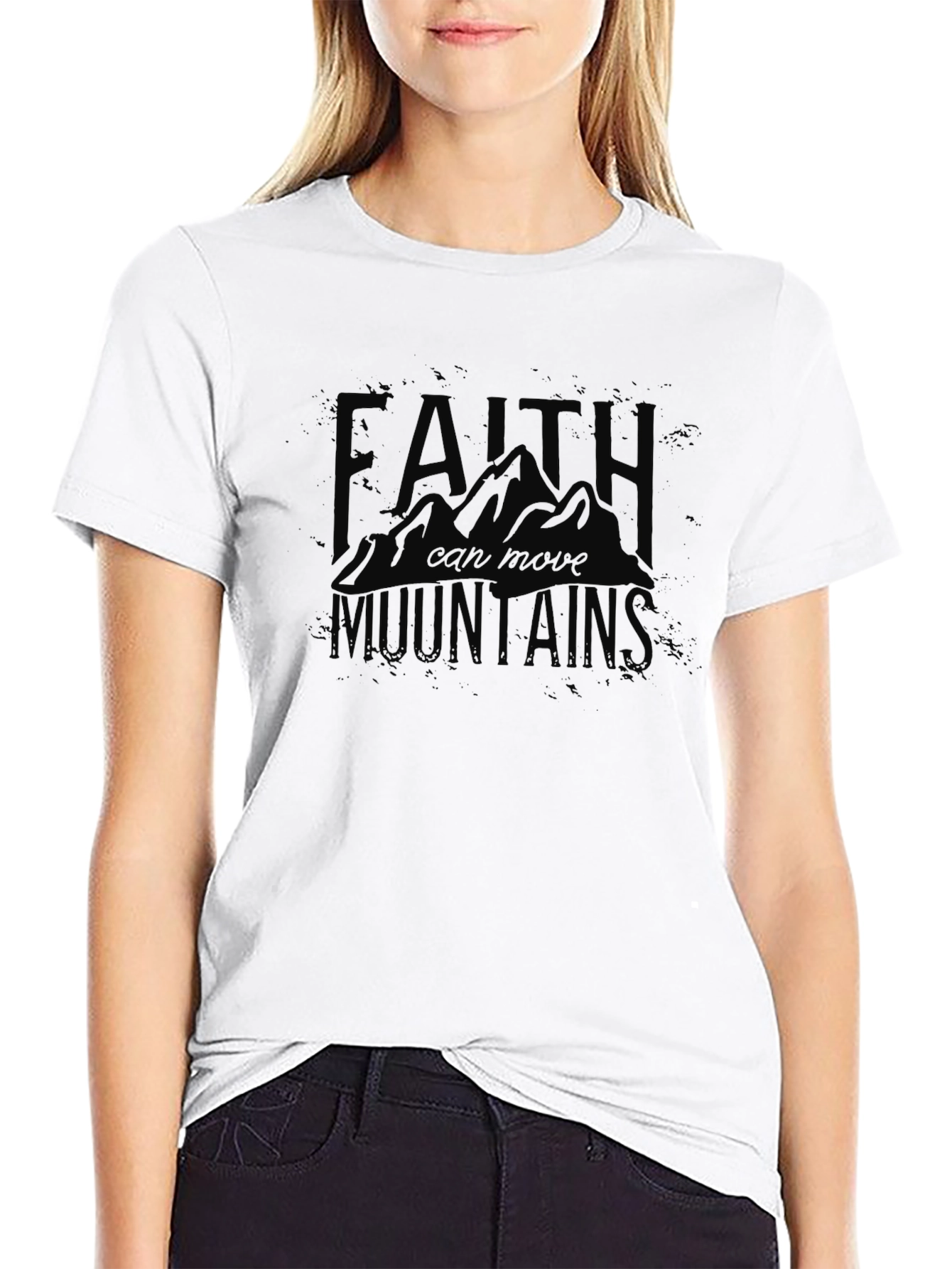Faith Can Move Mountains Black T-Shirt