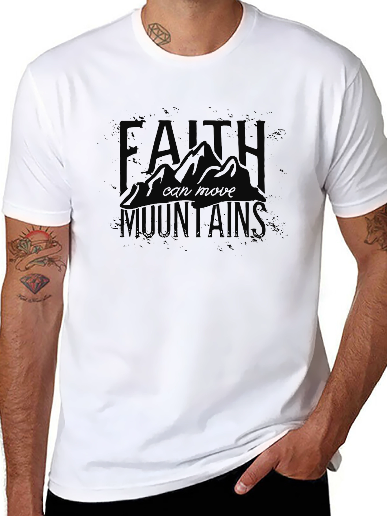 Faith Can Move Mountains Black T-Shirt