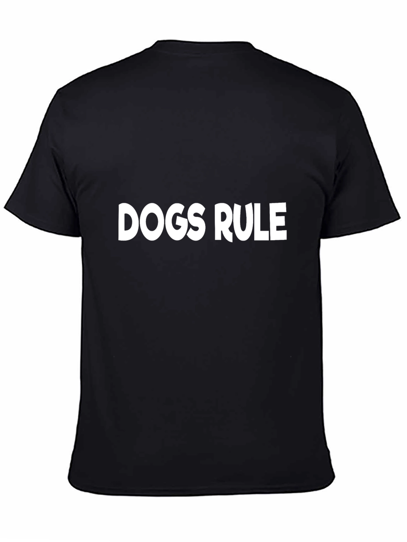 Dogs Rule Black Cotton T-Shirt