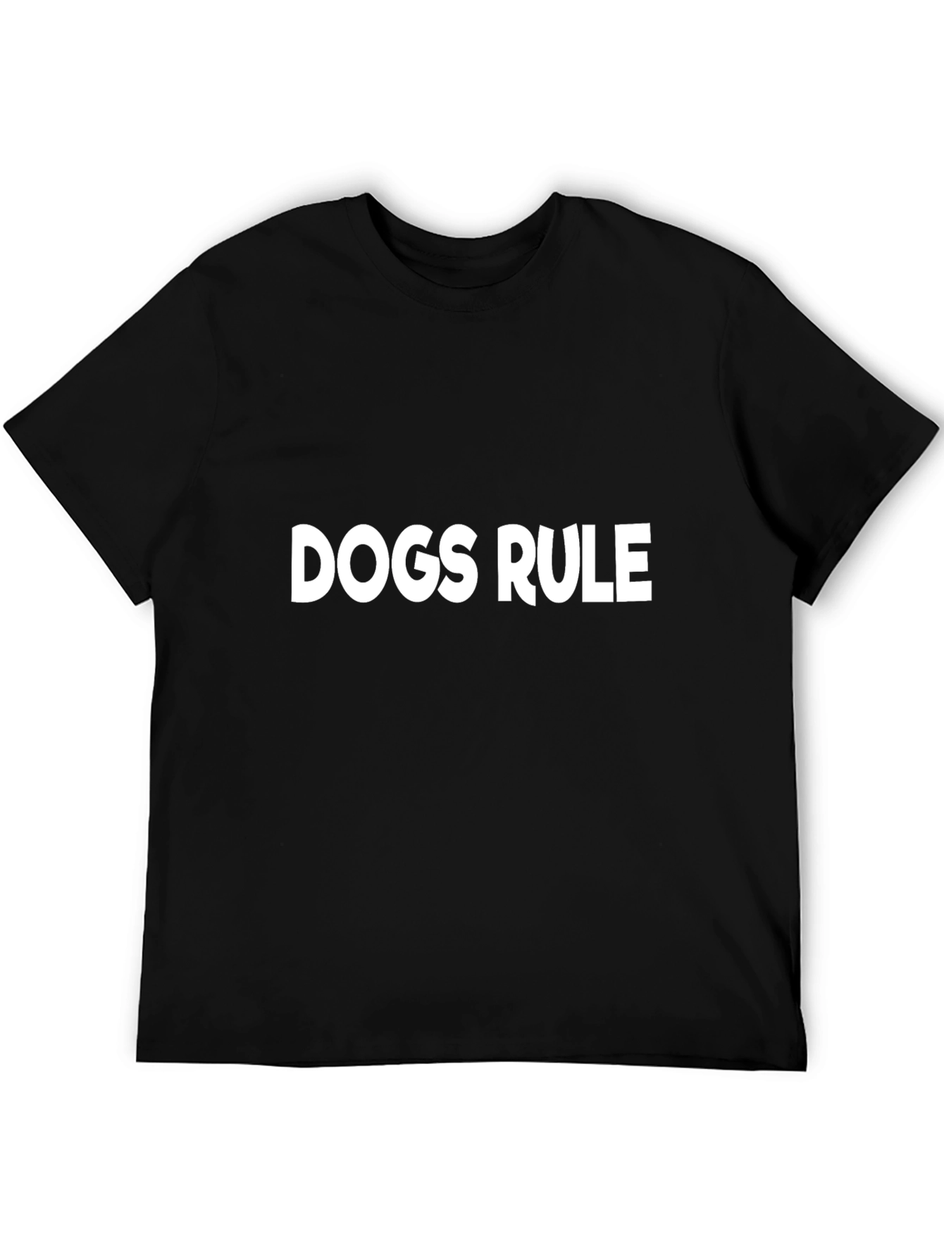 Dogs Rule Black Cotton T-Shirt