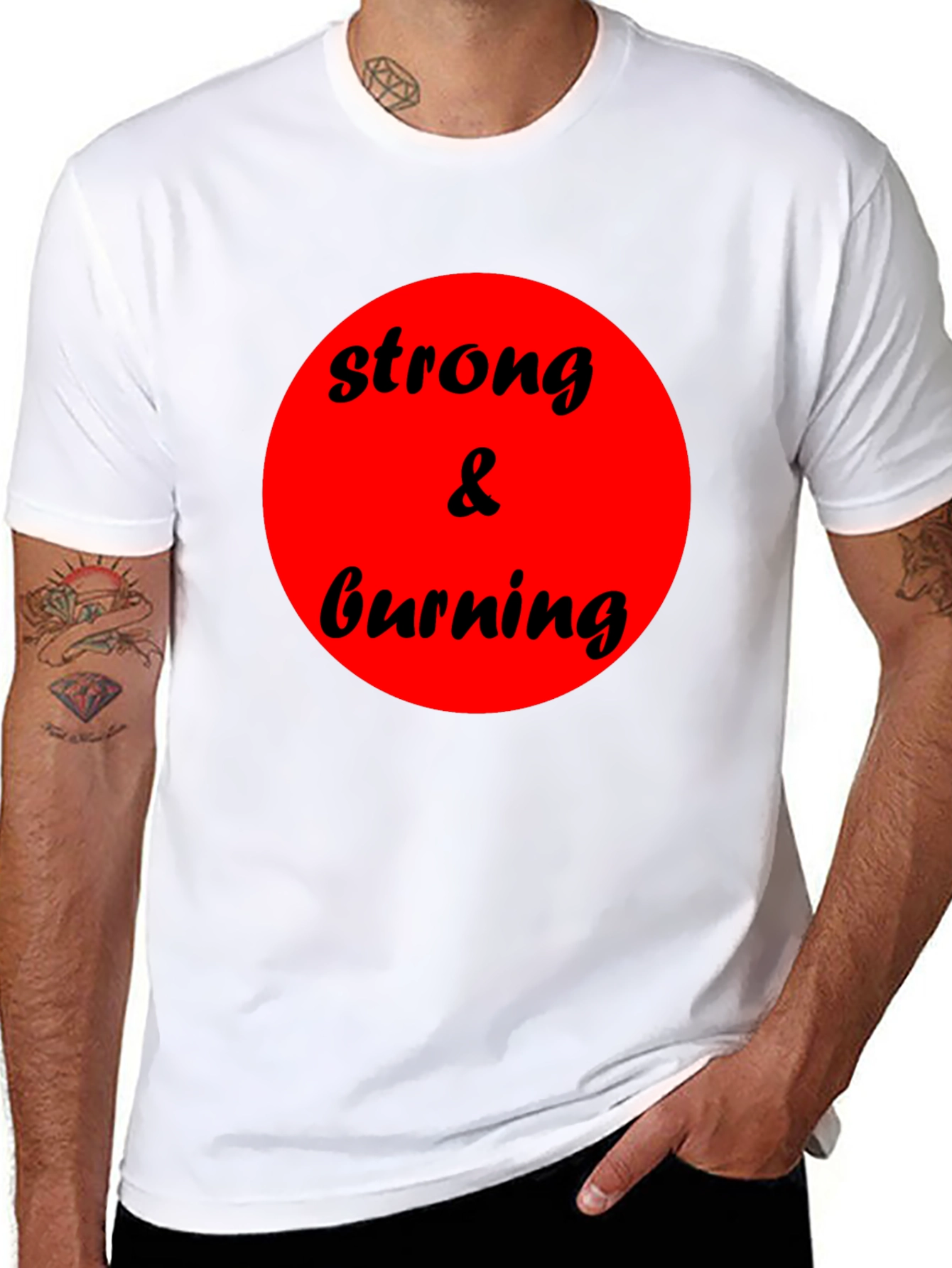Strong & Burning Graphic Tee - Bold Statement Shirt