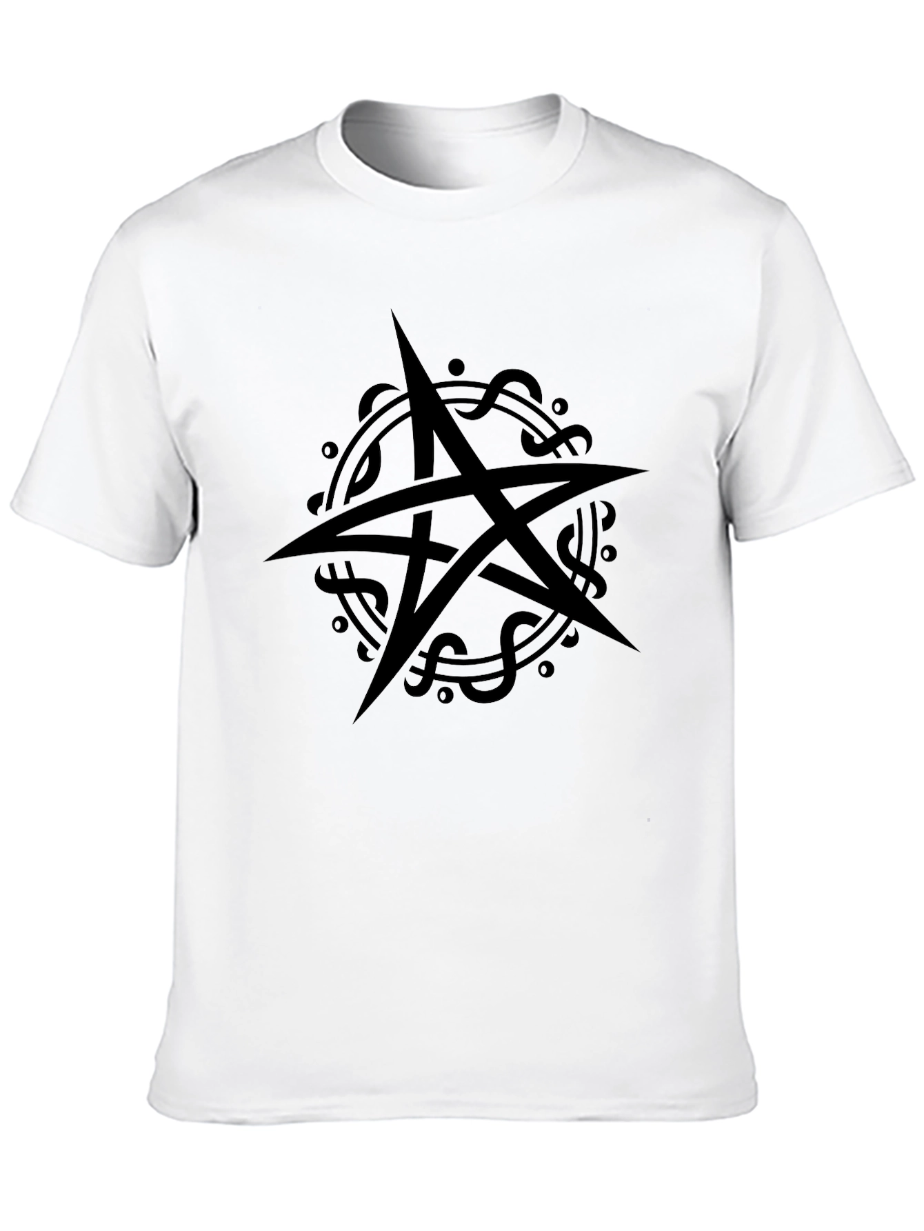 Occult Star Graphic Tee - Black Cotton Shirt