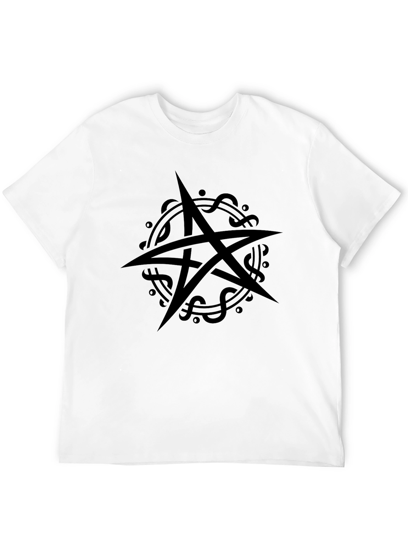 Occult Star Graphic Tee - Black Cotton Shirt