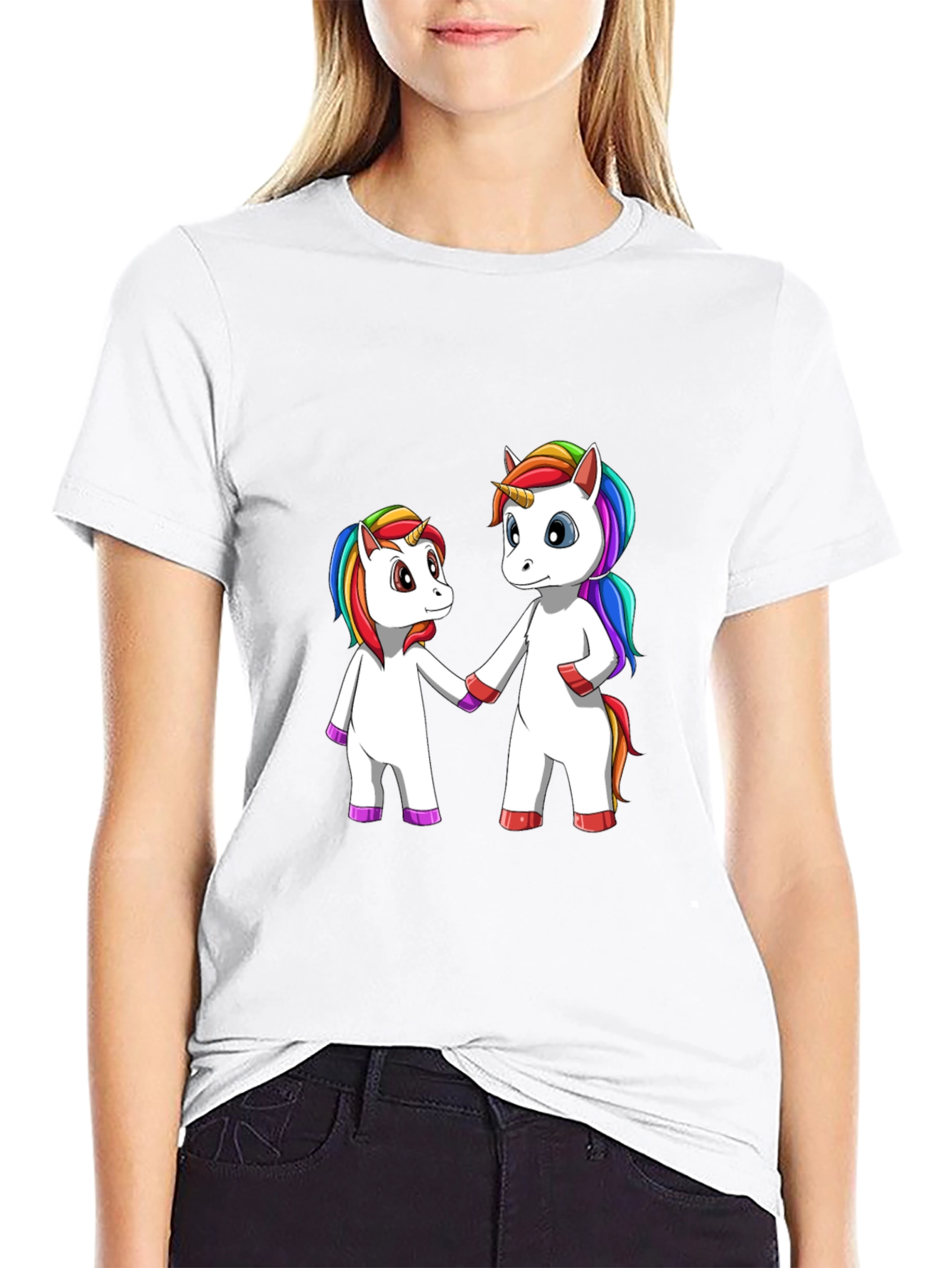 Unicorns Holding Hands Graphic Tee