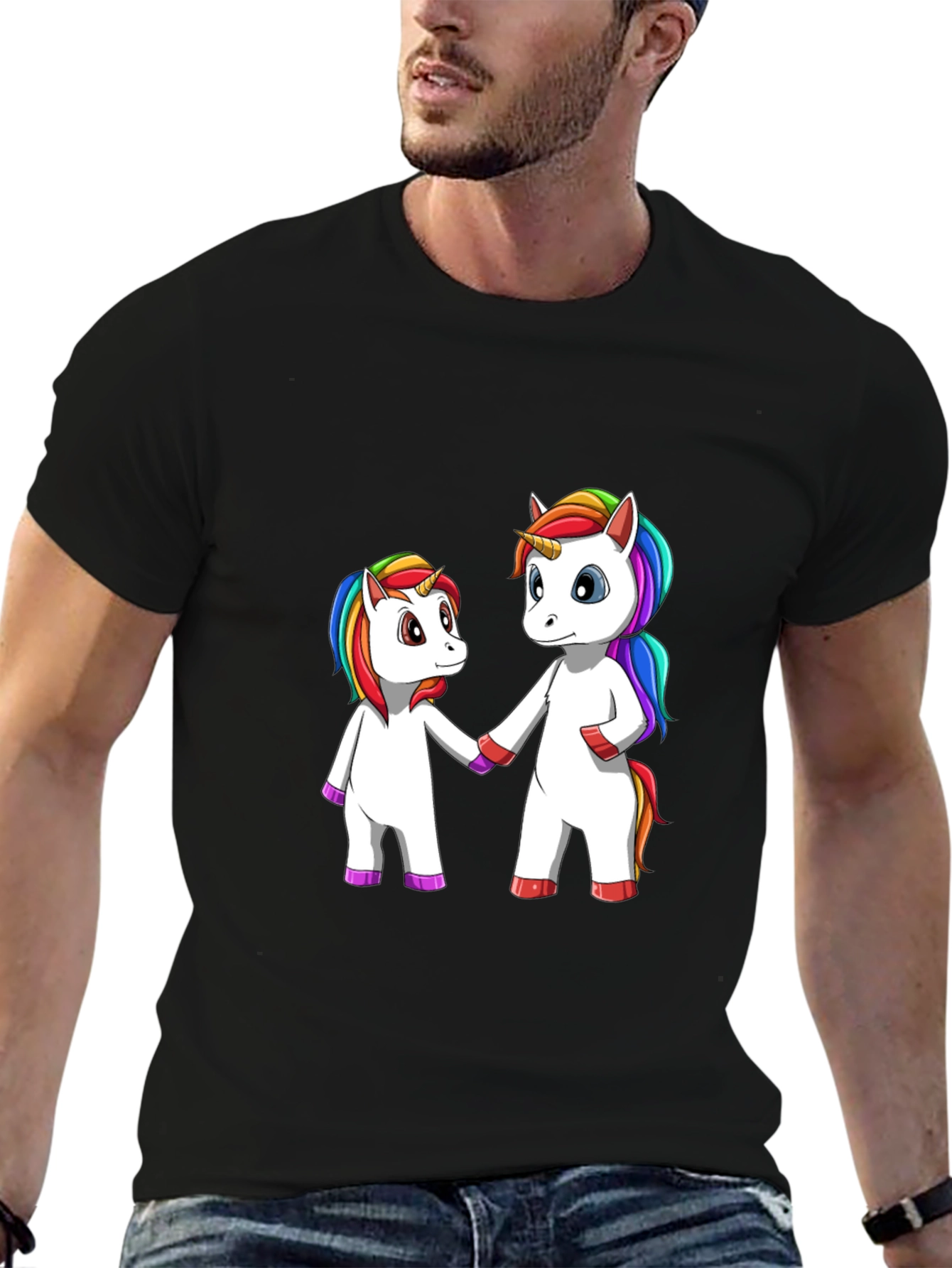 Unicorns Holding Hands Graphic Tee