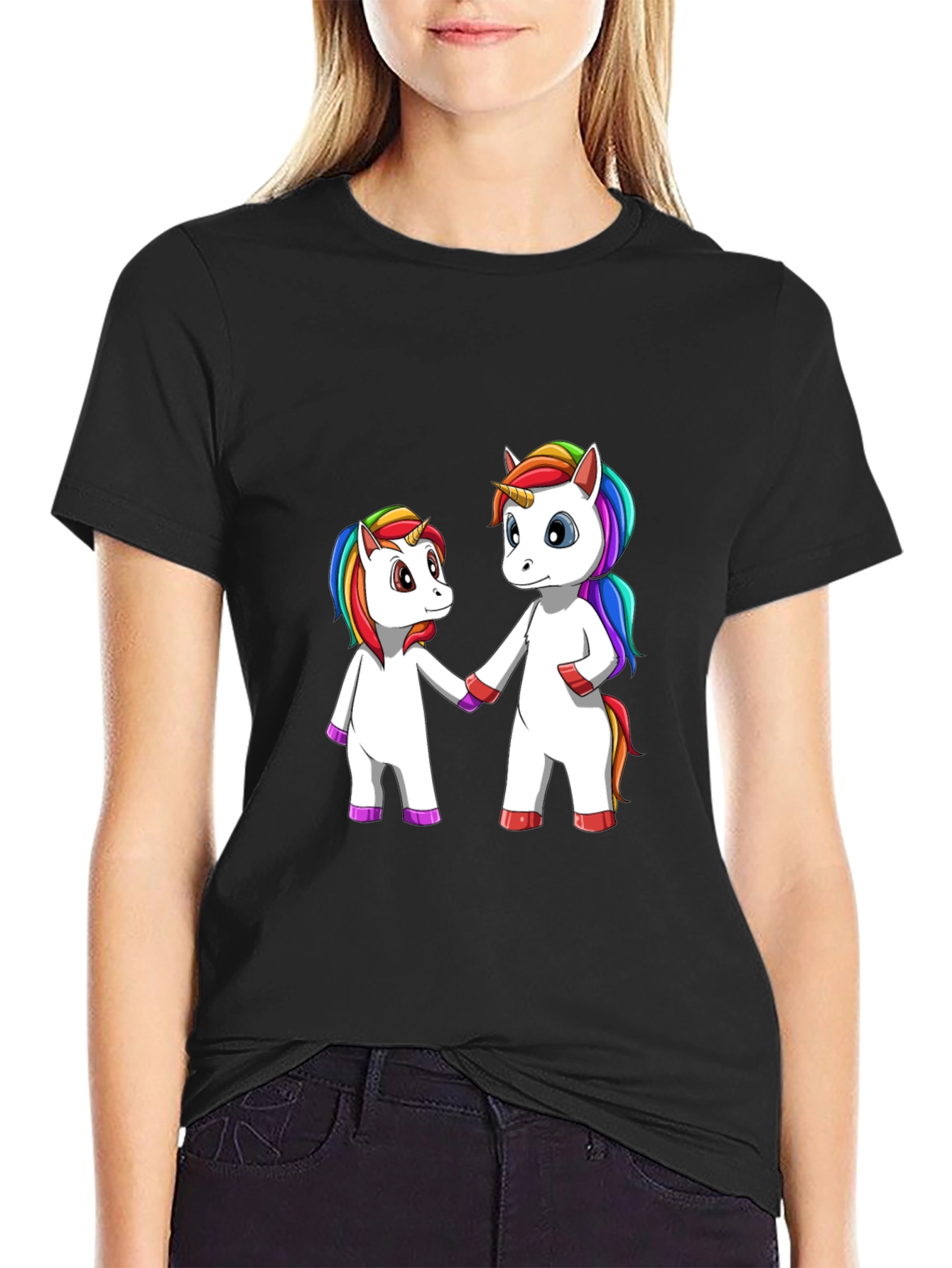 Unicorns Holding Hands Graphic Tee