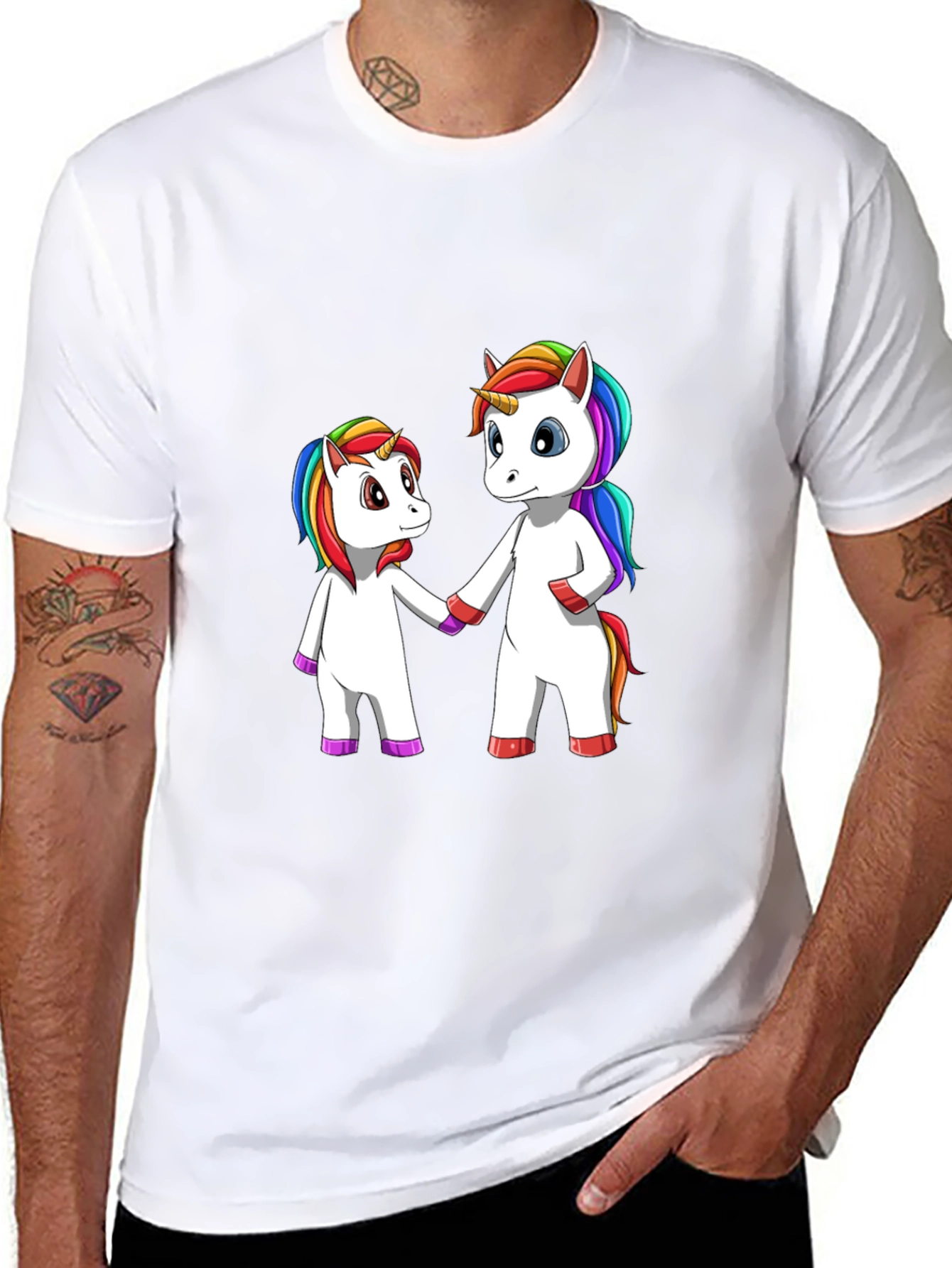 Unicorns Holding Hands Graphic Tee