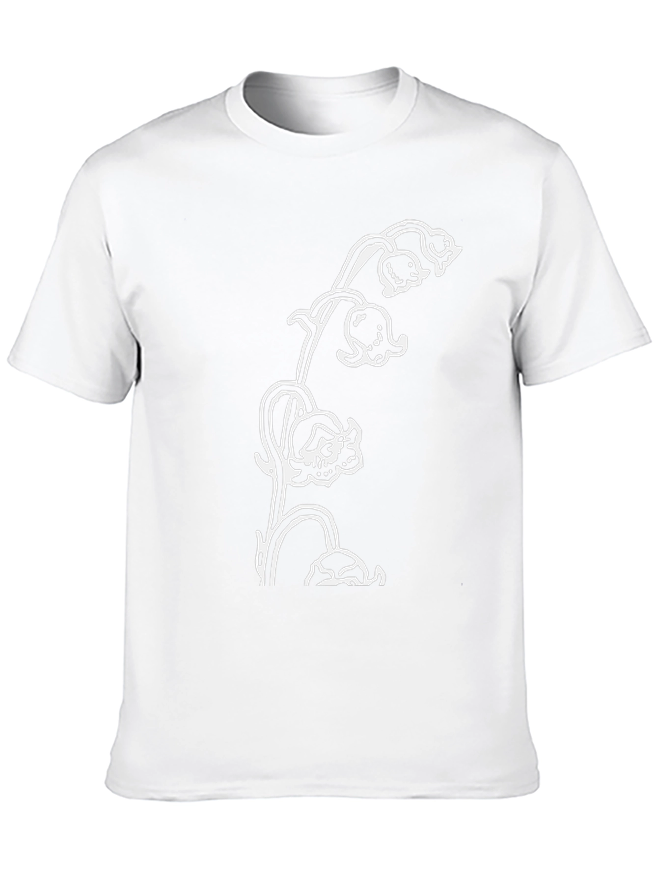 Skull Lily Graphic Tee - Black Casual T-Shirt