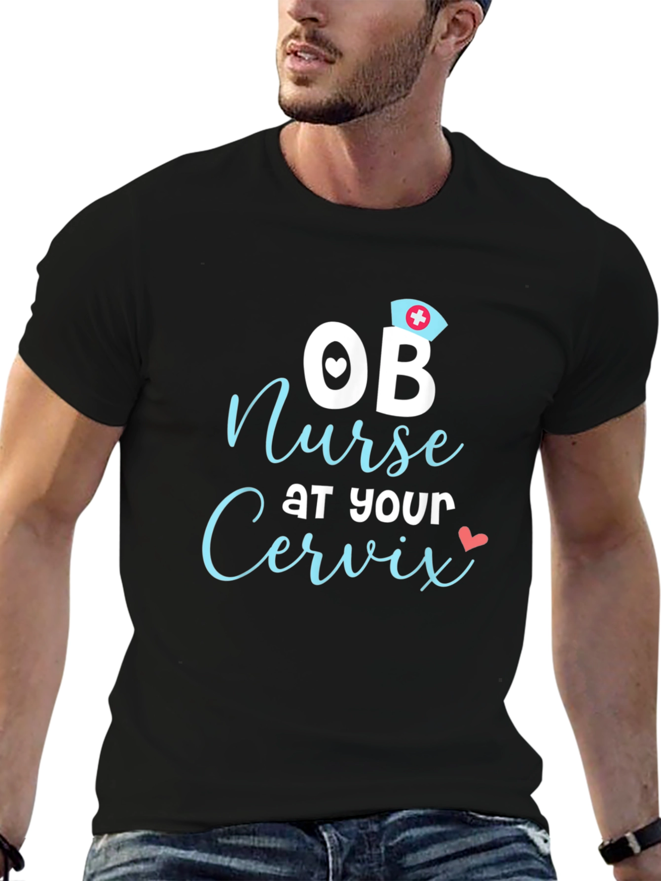 OB Nurse Cervix Graphic T-Shirt - Black