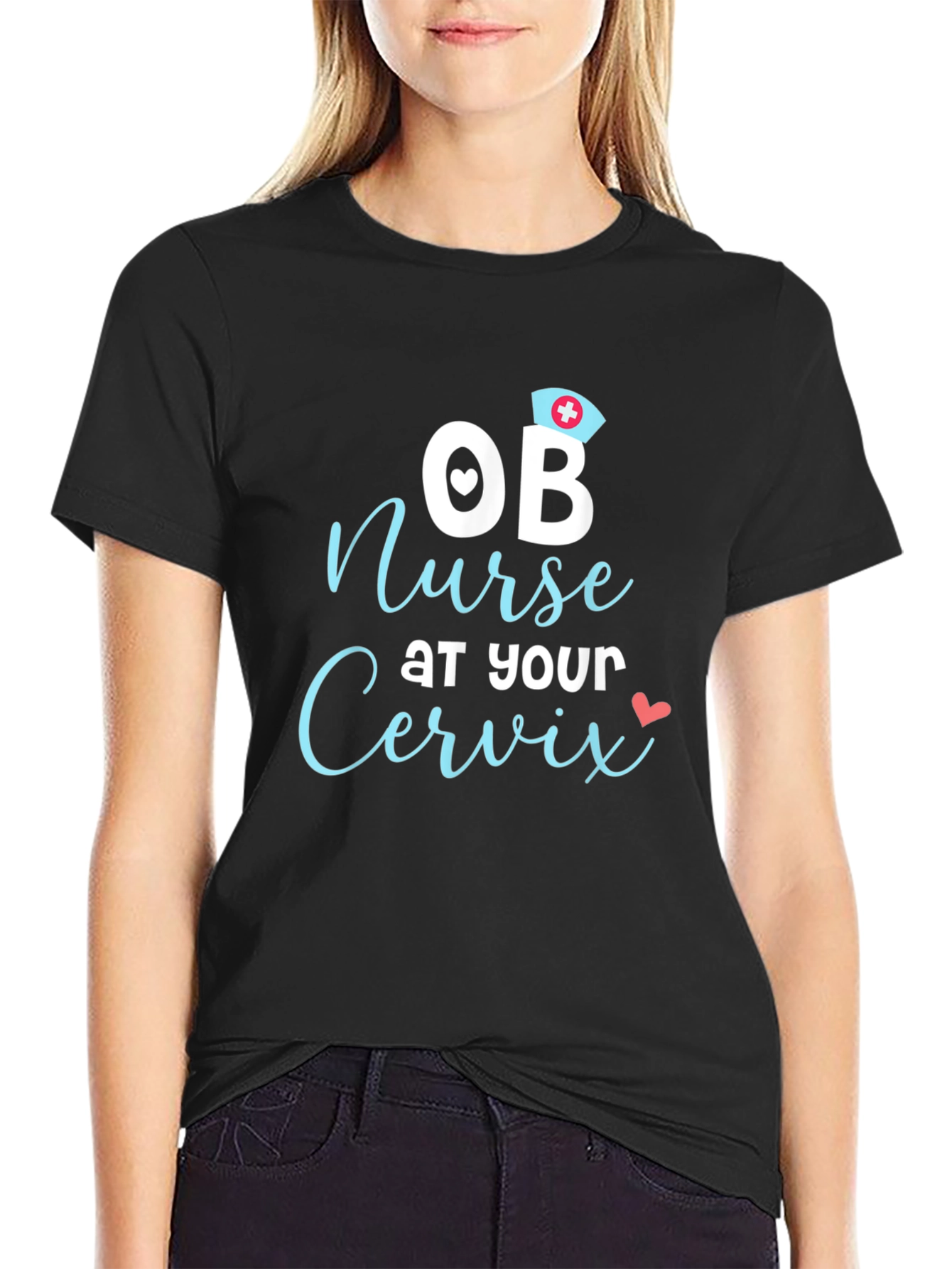 OB Nurse Cervix Graphic T-Shirt - Black