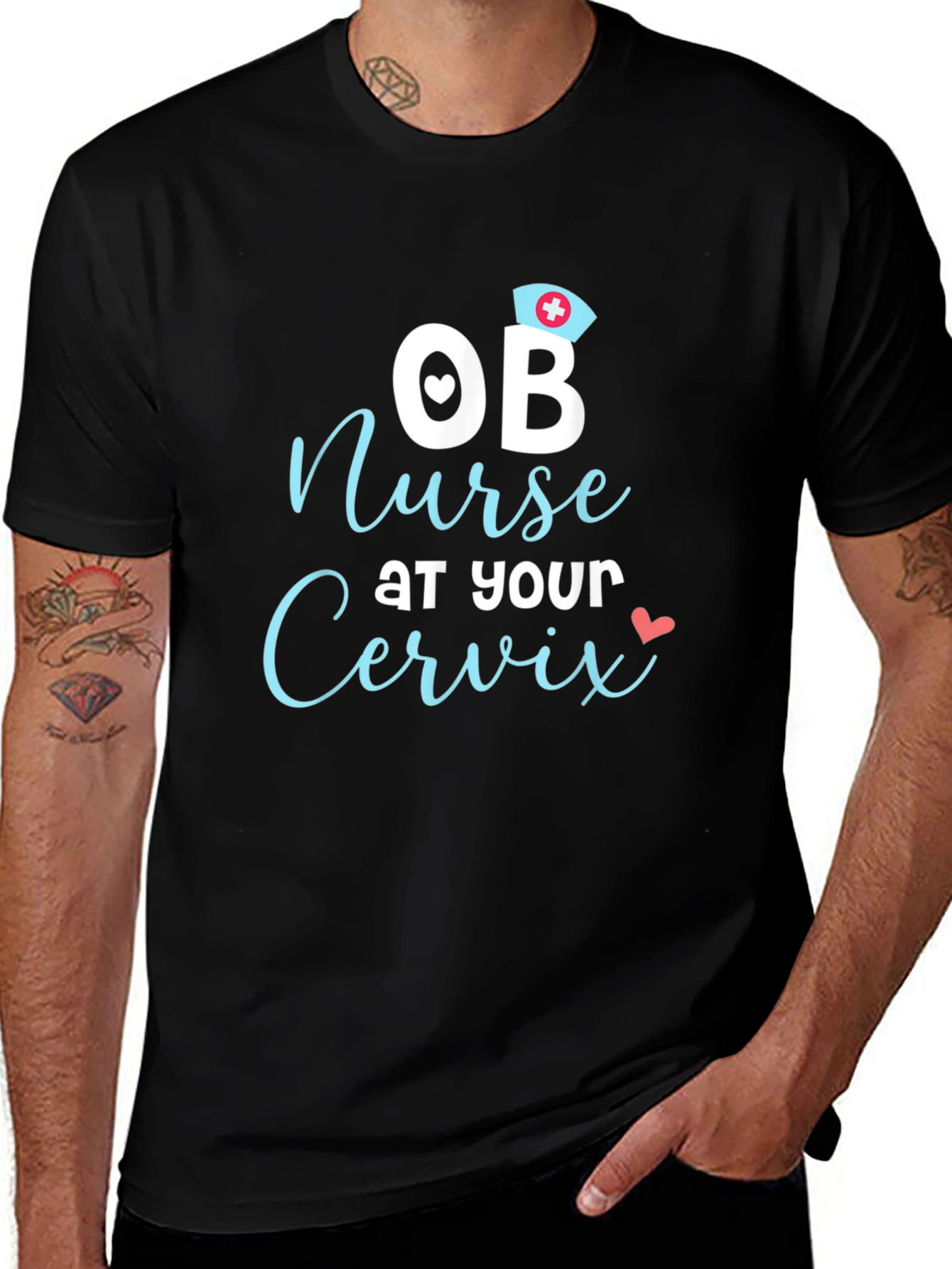 OB Nurse Cervix Graphic T-Shirt - Black