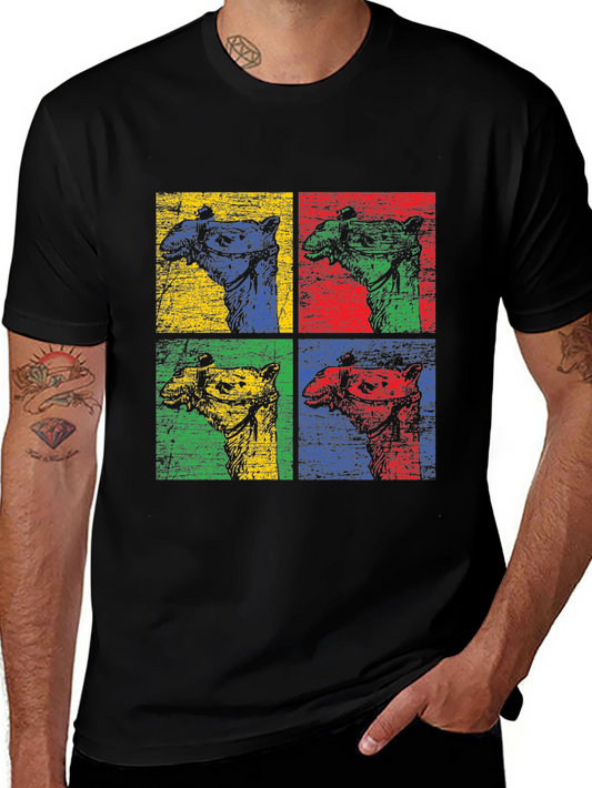 Pop Art Camel Graphic T-Shirt - Desert Vibes