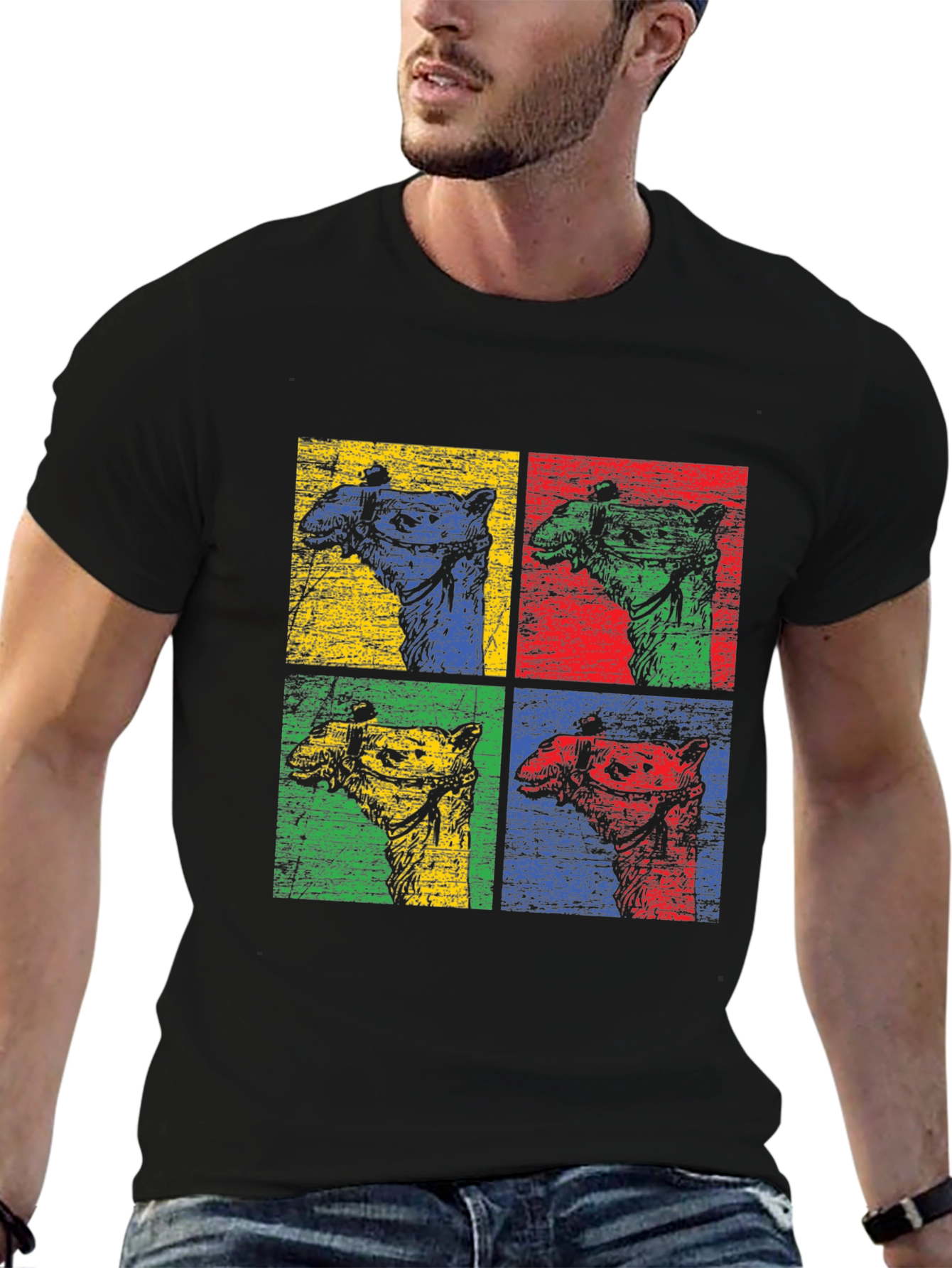 Pop Art Camel Graphic T-Shirt - Desert Vibes