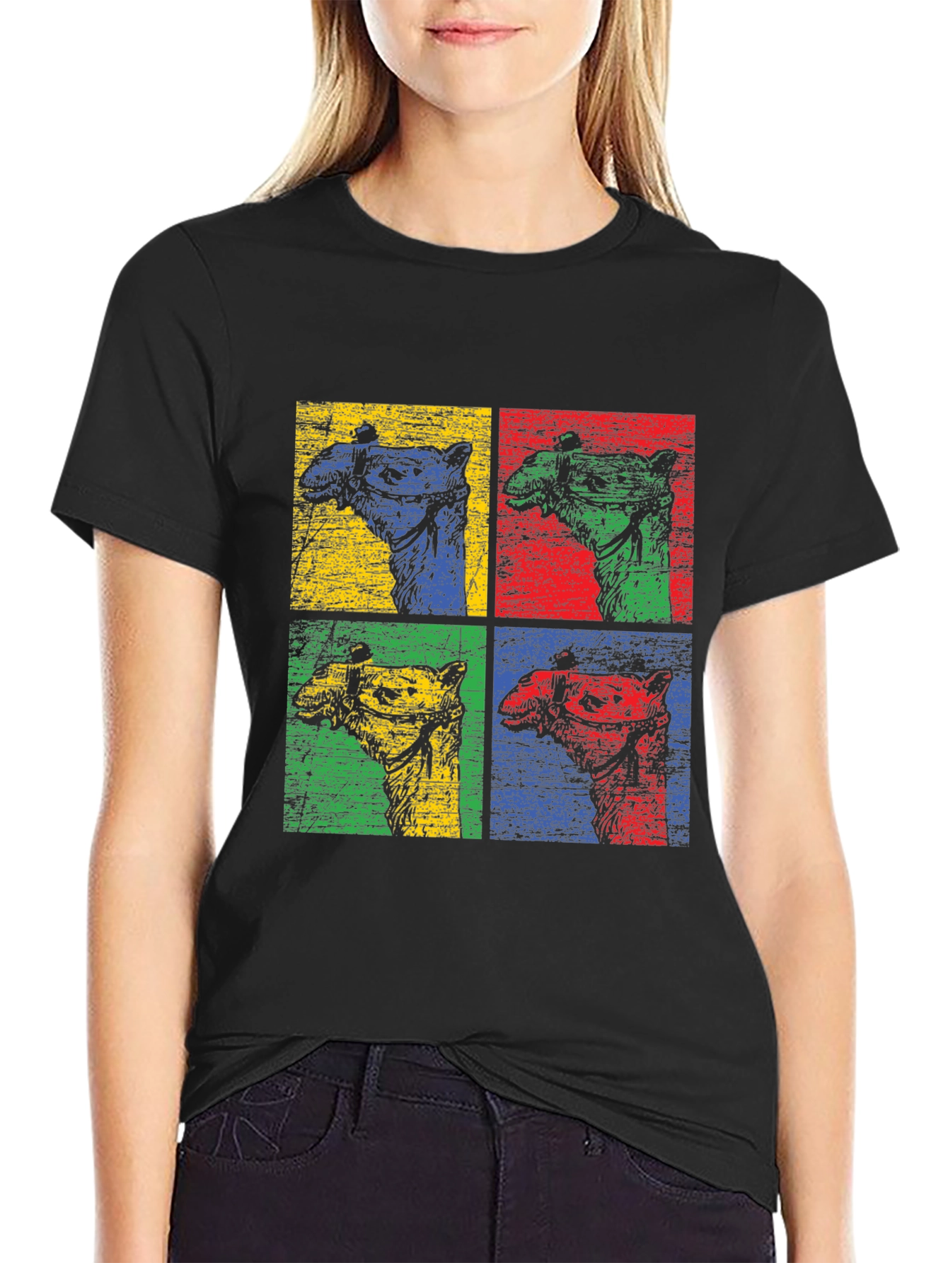 Pop Art Camel Graphic T-Shirt - Desert Vibes