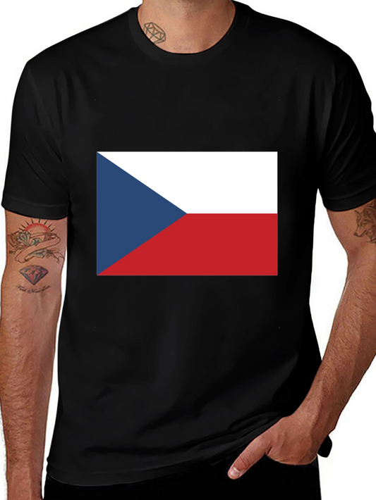 Czech Flag T-Shirt - Black Cotton Tee