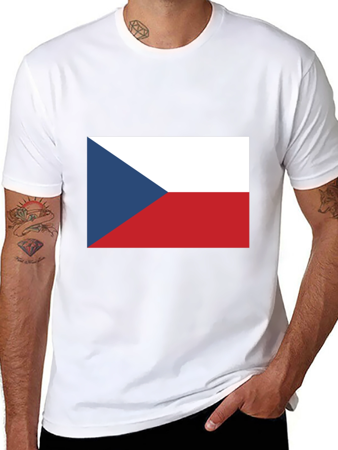 Czech Flag T-Shirt - Black Cotton Tee