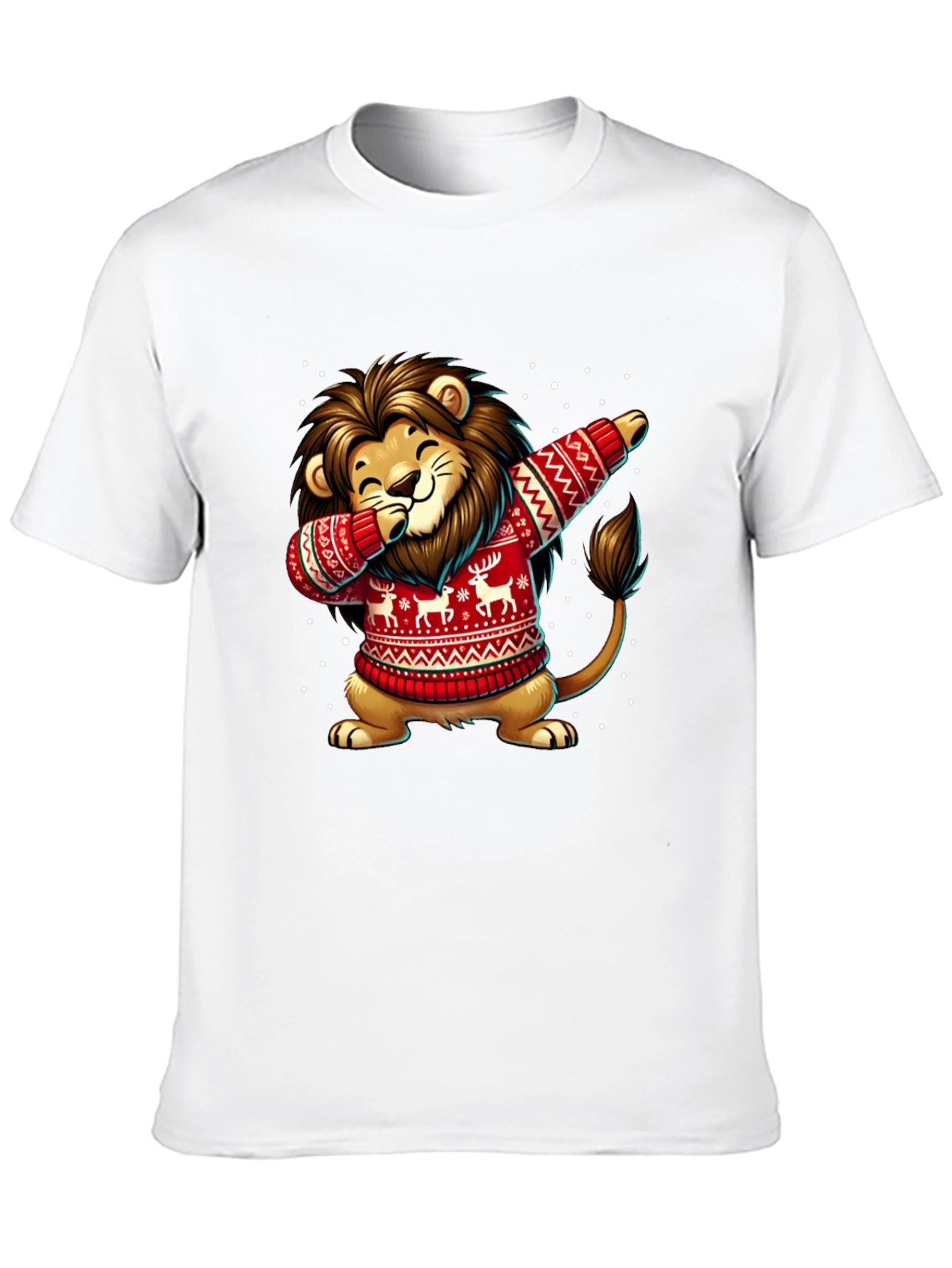 Festive Lion Dabbing T-Shirt - Holiday Edition