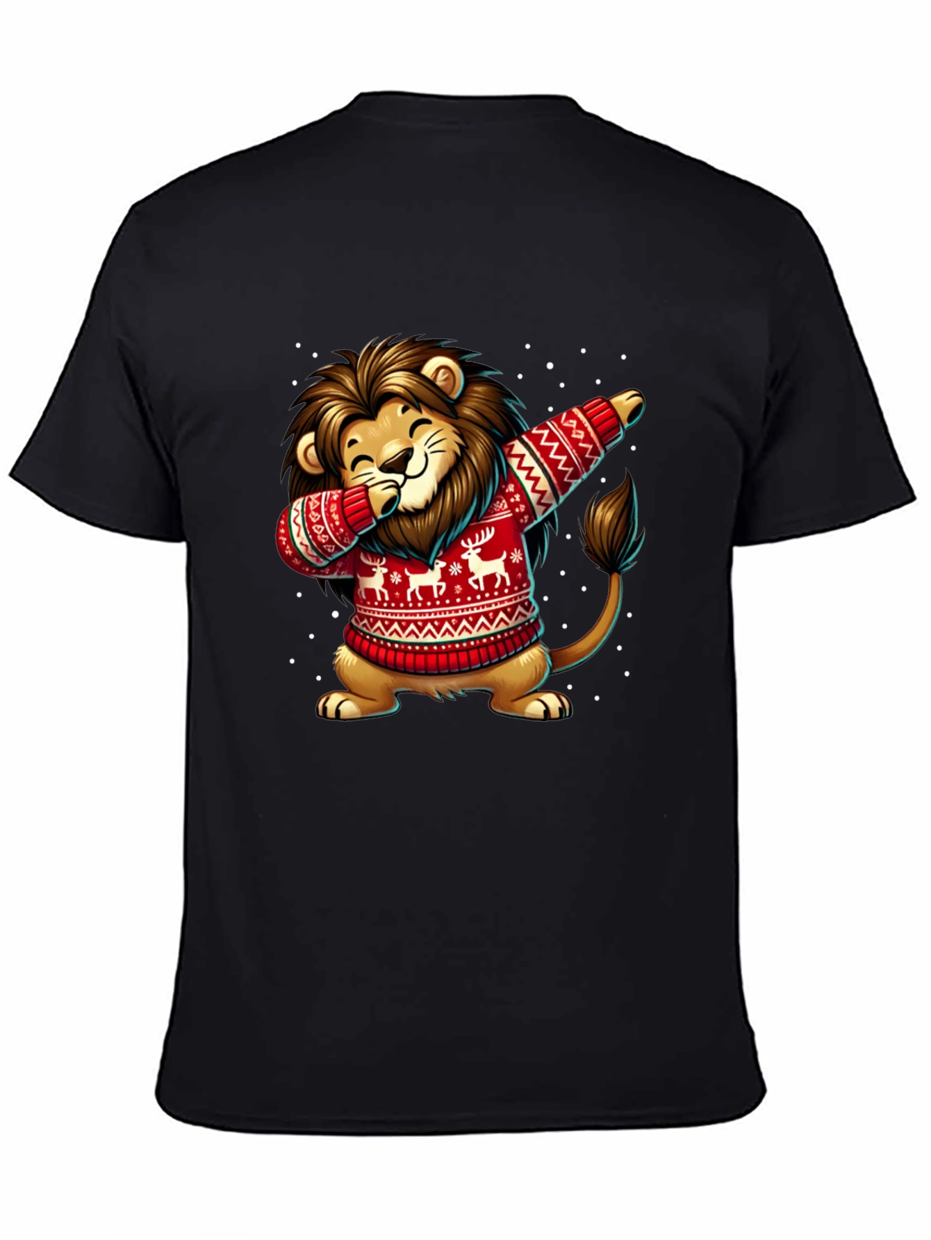 Festive Lion Dabbing T-Shirt - Holiday Edition