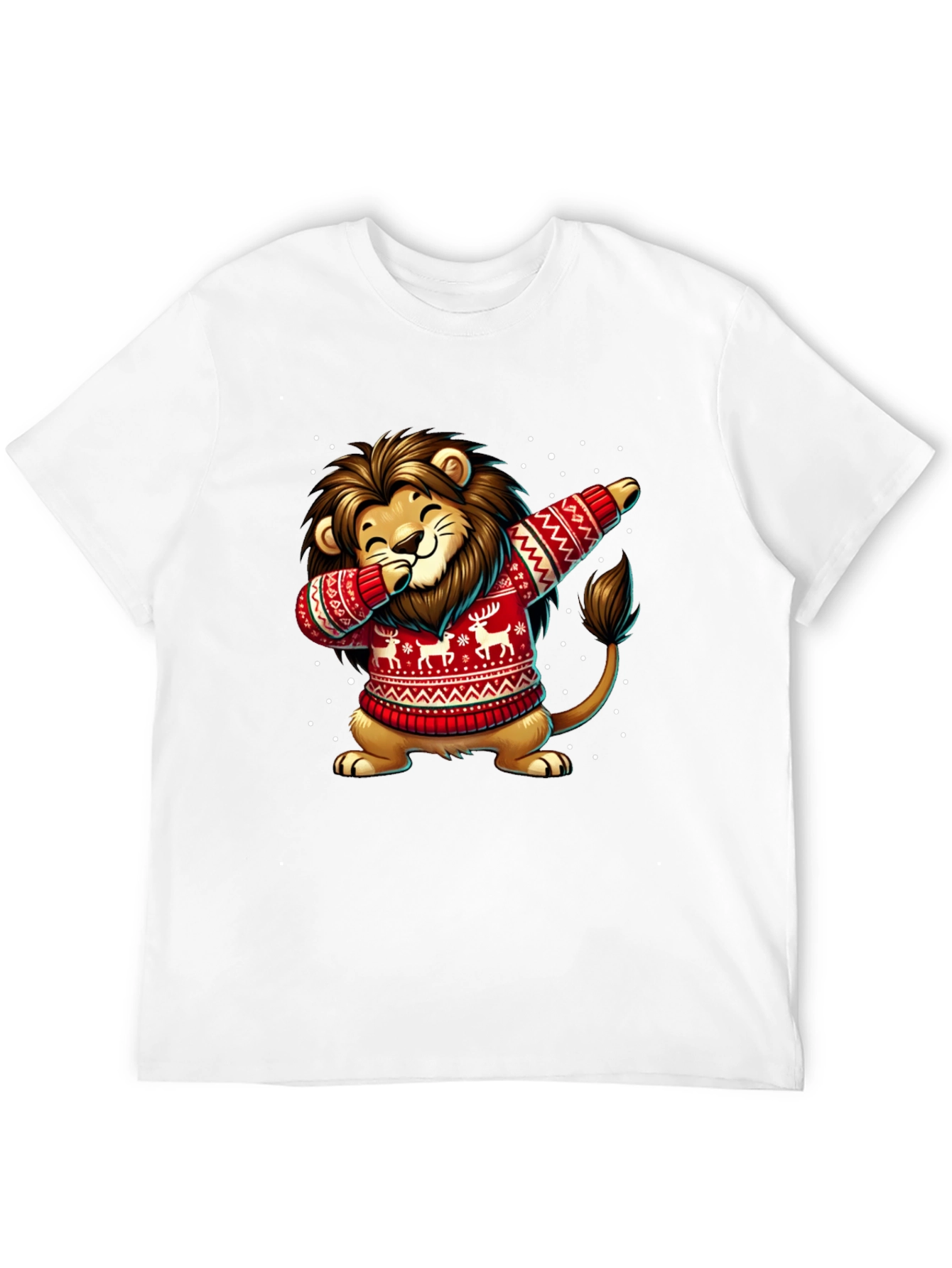 Festive Lion Dabbing T-Shirt - Holiday Edition