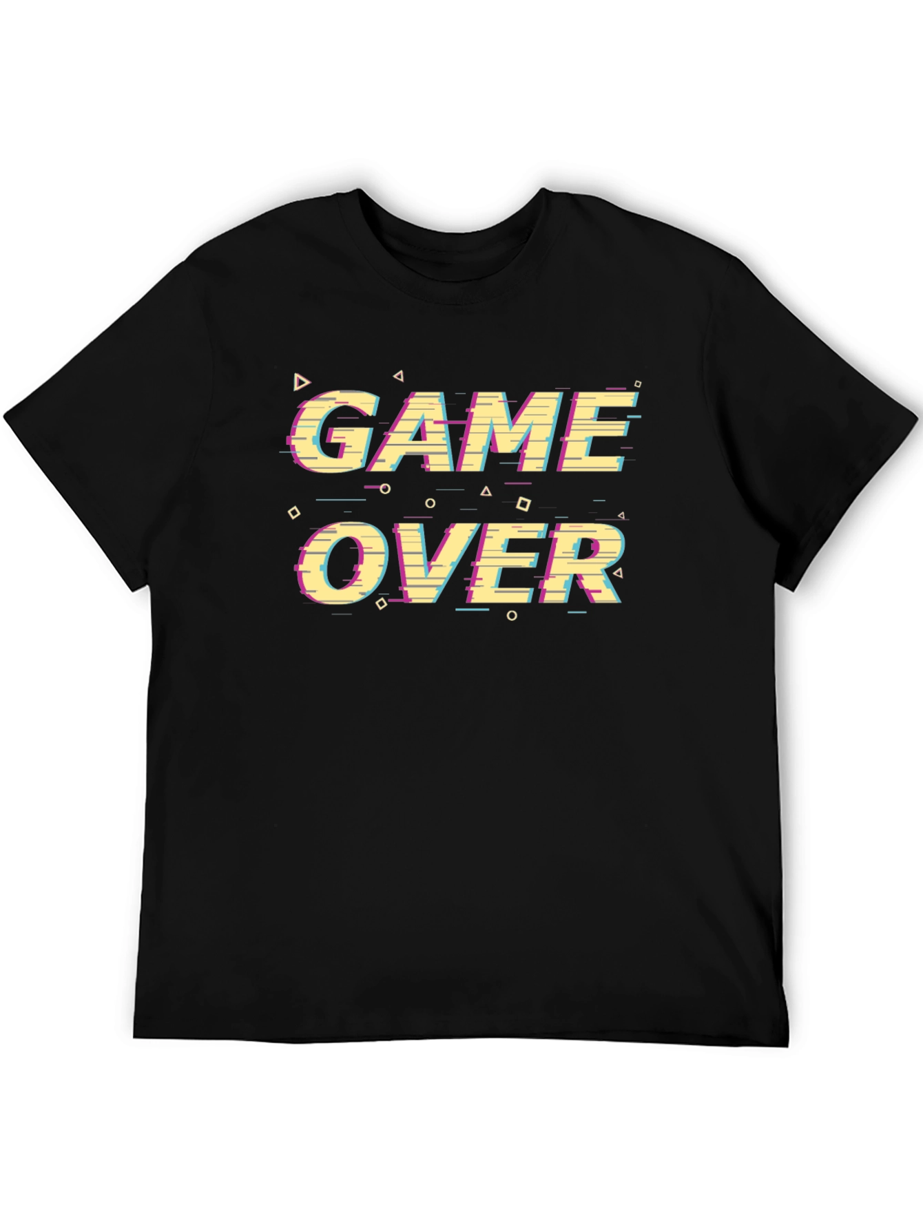 Game Over Glitch Style Black T-Shirt