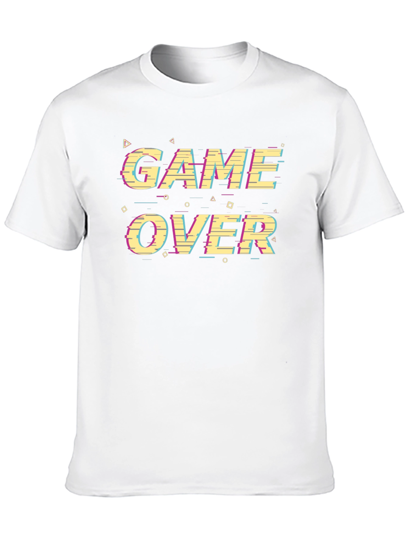Game Over Glitch Style Black T-Shirt