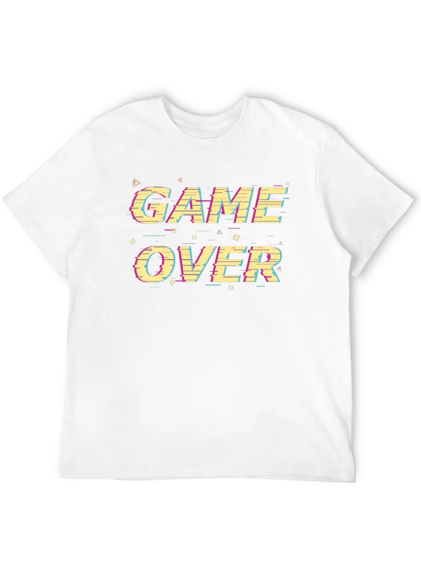 Game Over Glitch Style Black T-Shirt