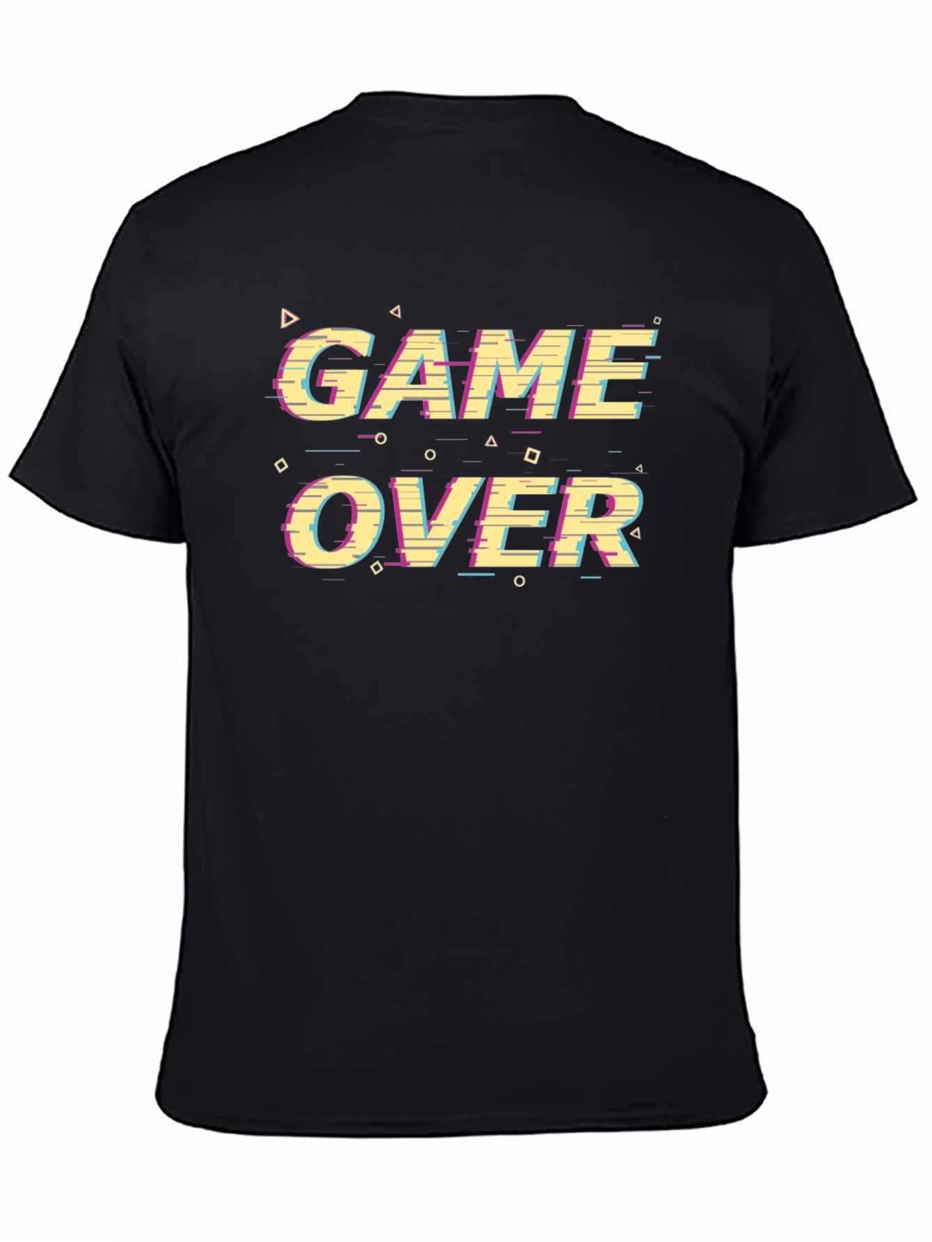 Game Over Glitch Style Black T-Shirt