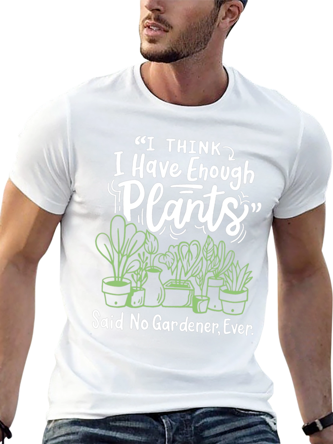 I Have Enough Plants Black T-Shirt