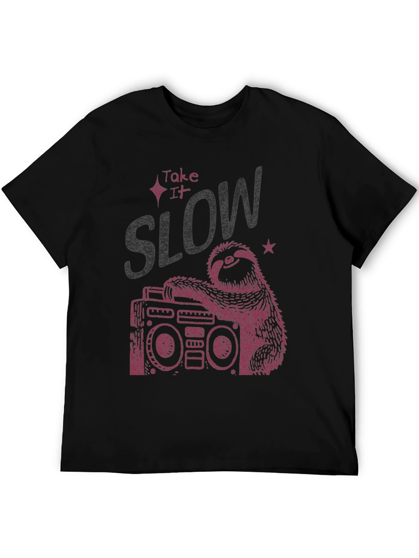 Take It Slow Sloth Boombox Graphic Tee