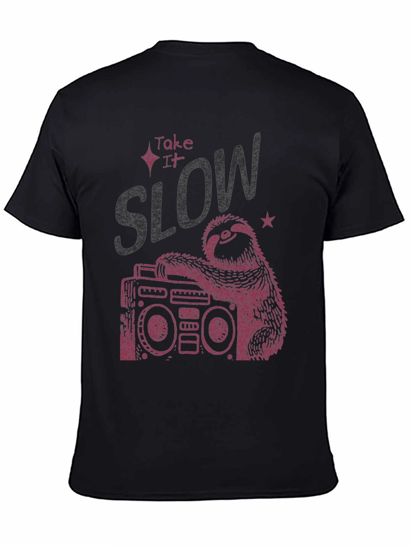 Take It Slow Sloth Boombox Graphic Tee