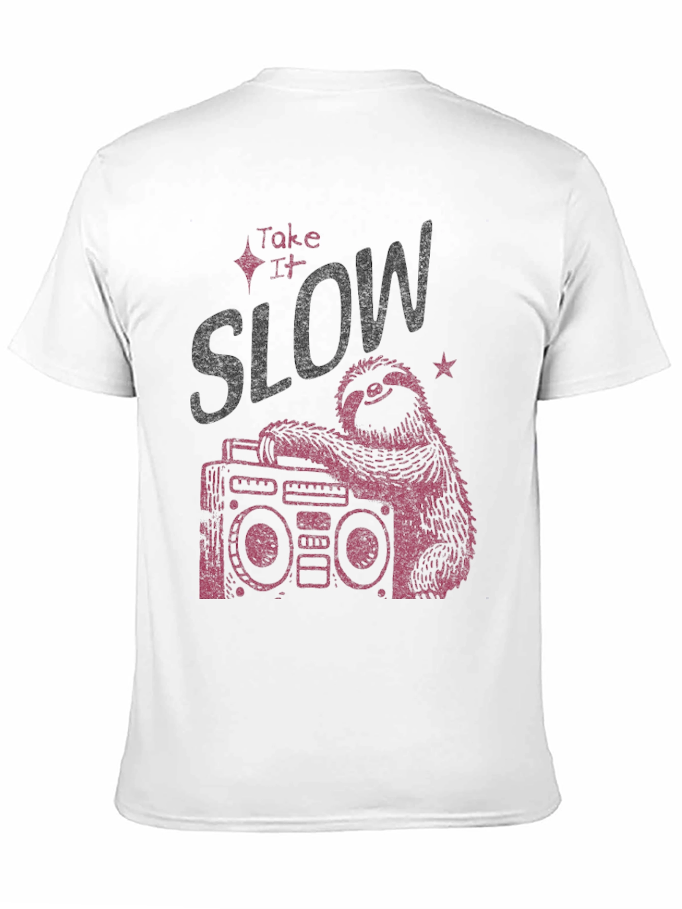 Take It Slow Sloth Boombox Graphic Tee