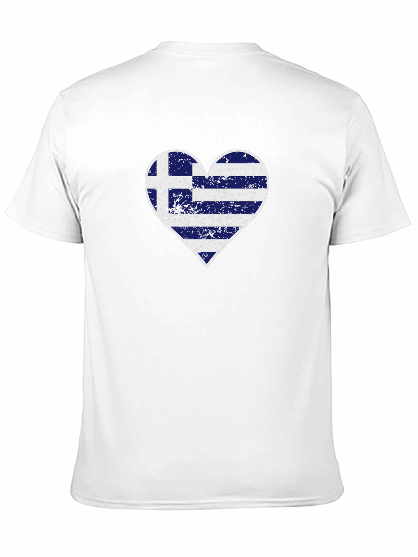 Greek Flag Heart Graphic T-Shirt - Black