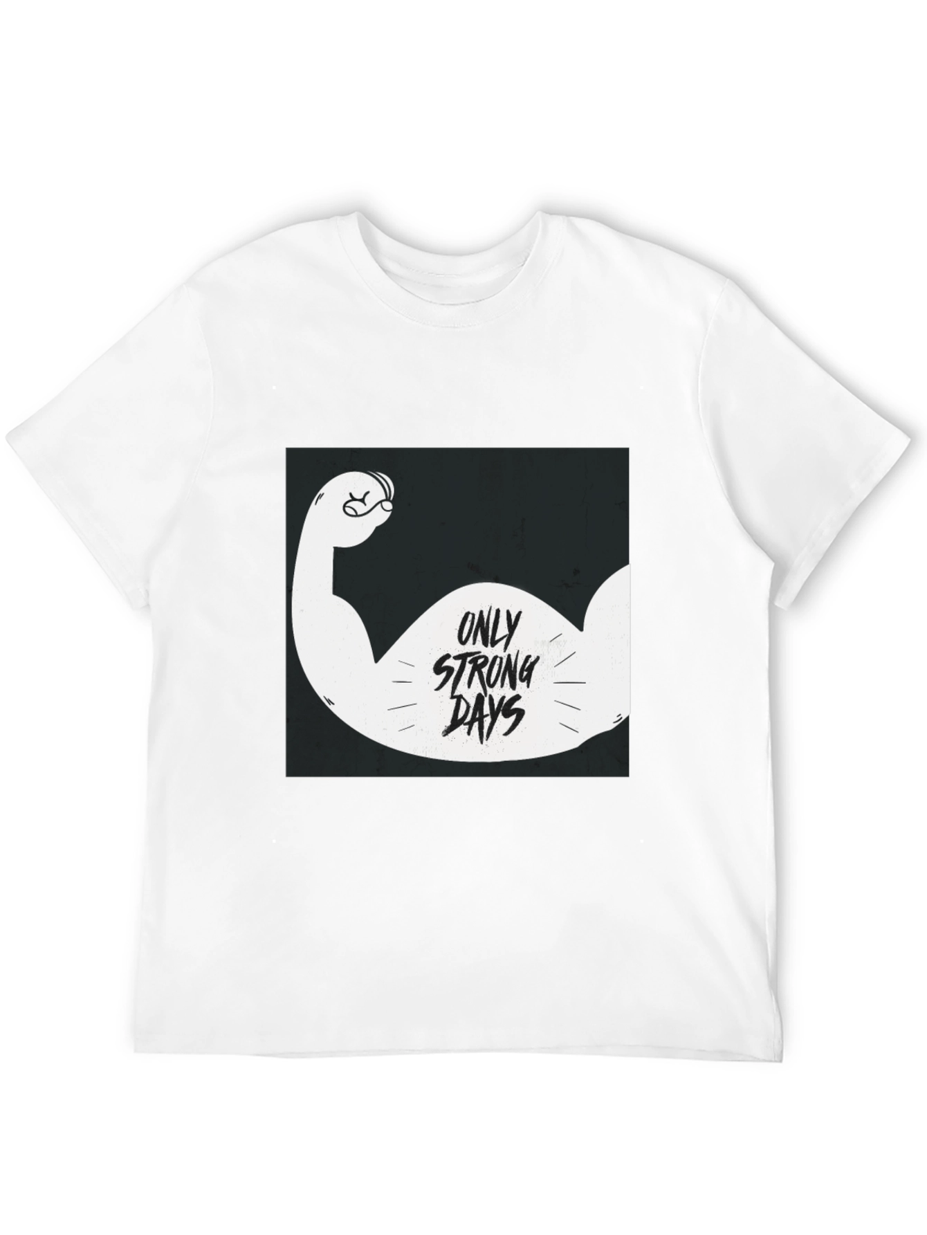 Only Strong Days Graphic Tee - Black Cotton T-Shirt