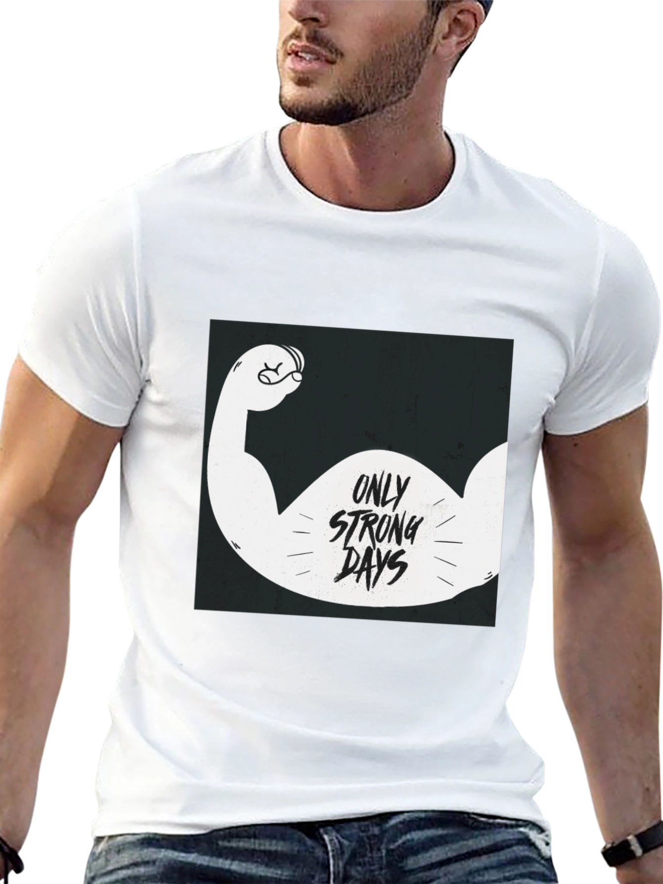 Only Strong Days Graphic Tee - Black Cotton T-Shirt