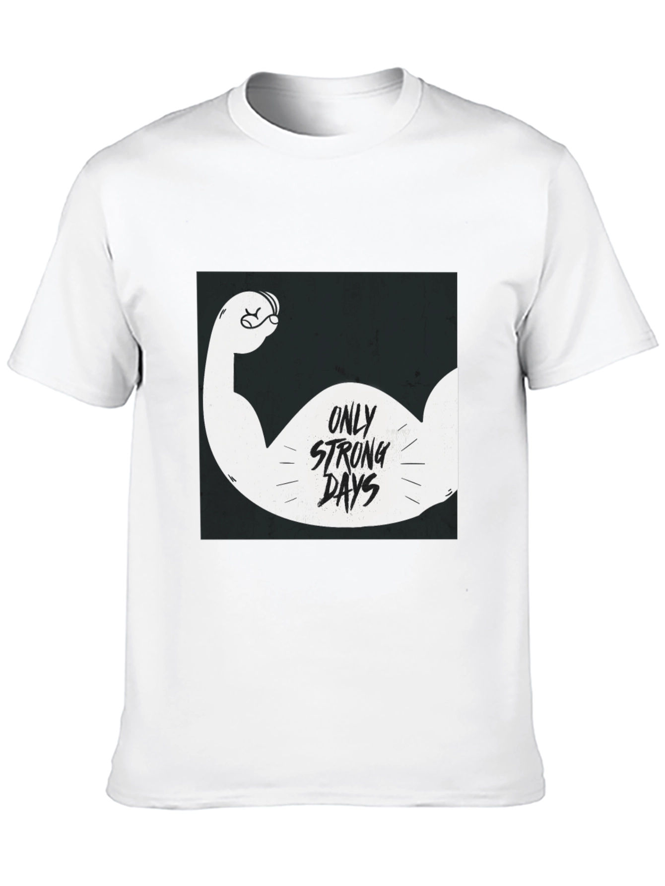 Only Strong Days Graphic Tee - Black Cotton T-Shirt